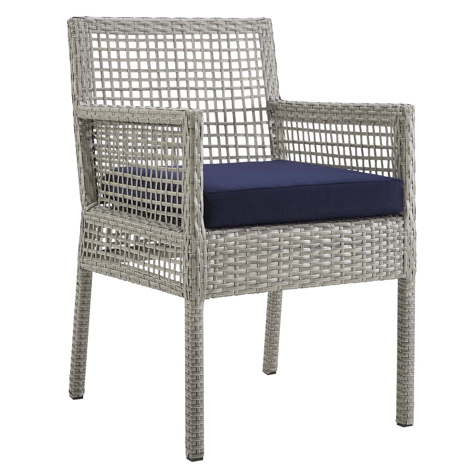Ensemble de 2 fauteuils de salle à manger en rotin et osier pour patio extérieur Aura