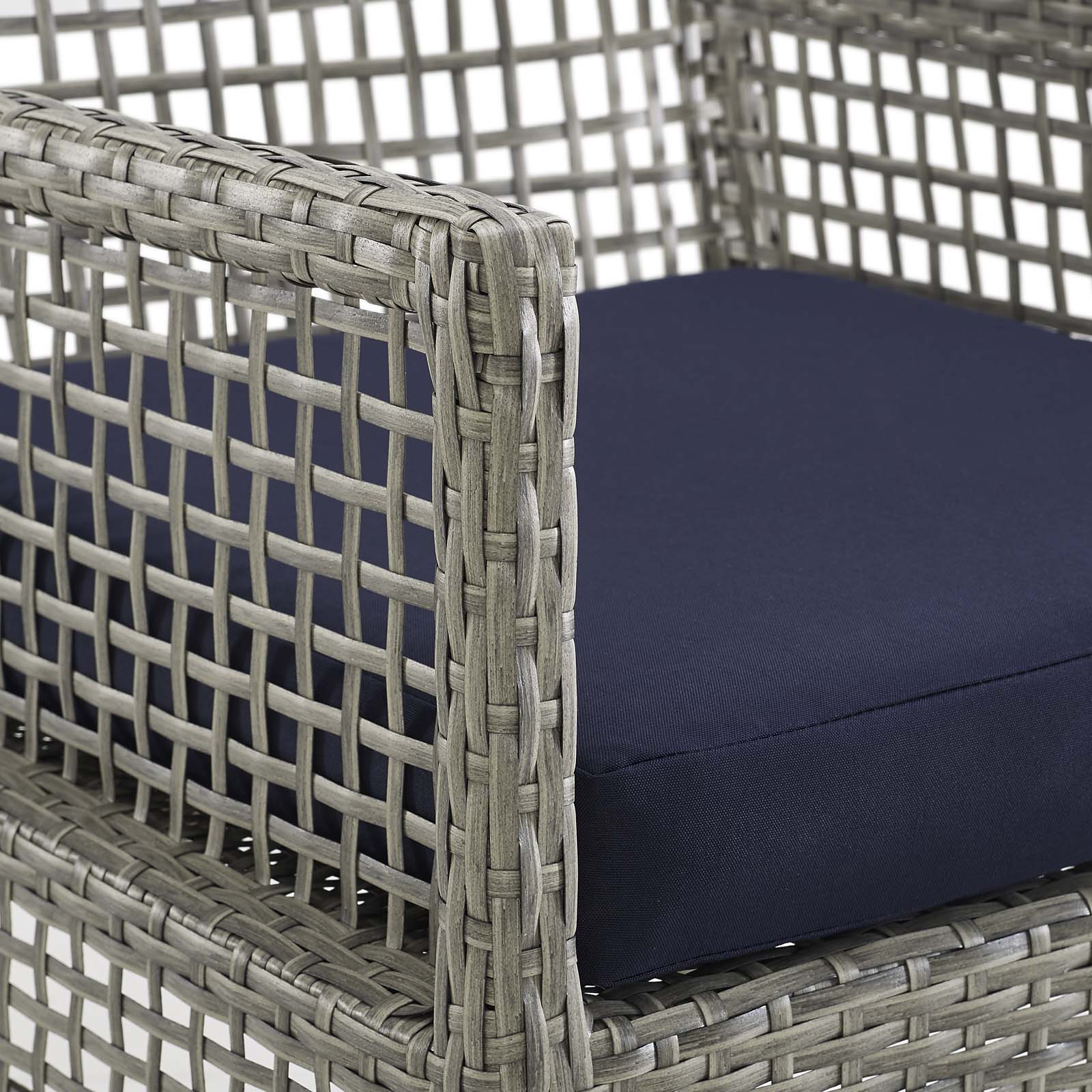 Ensemble de 2 fauteuils de salle à manger en rotin et osier pour patio extérieur Aura