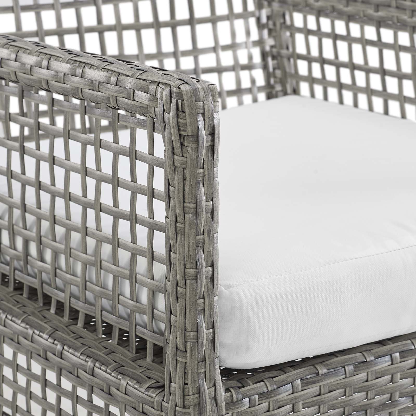 Ensemble de 2 fauteuils de salle à manger en rotin et osier pour patio extérieur Aura