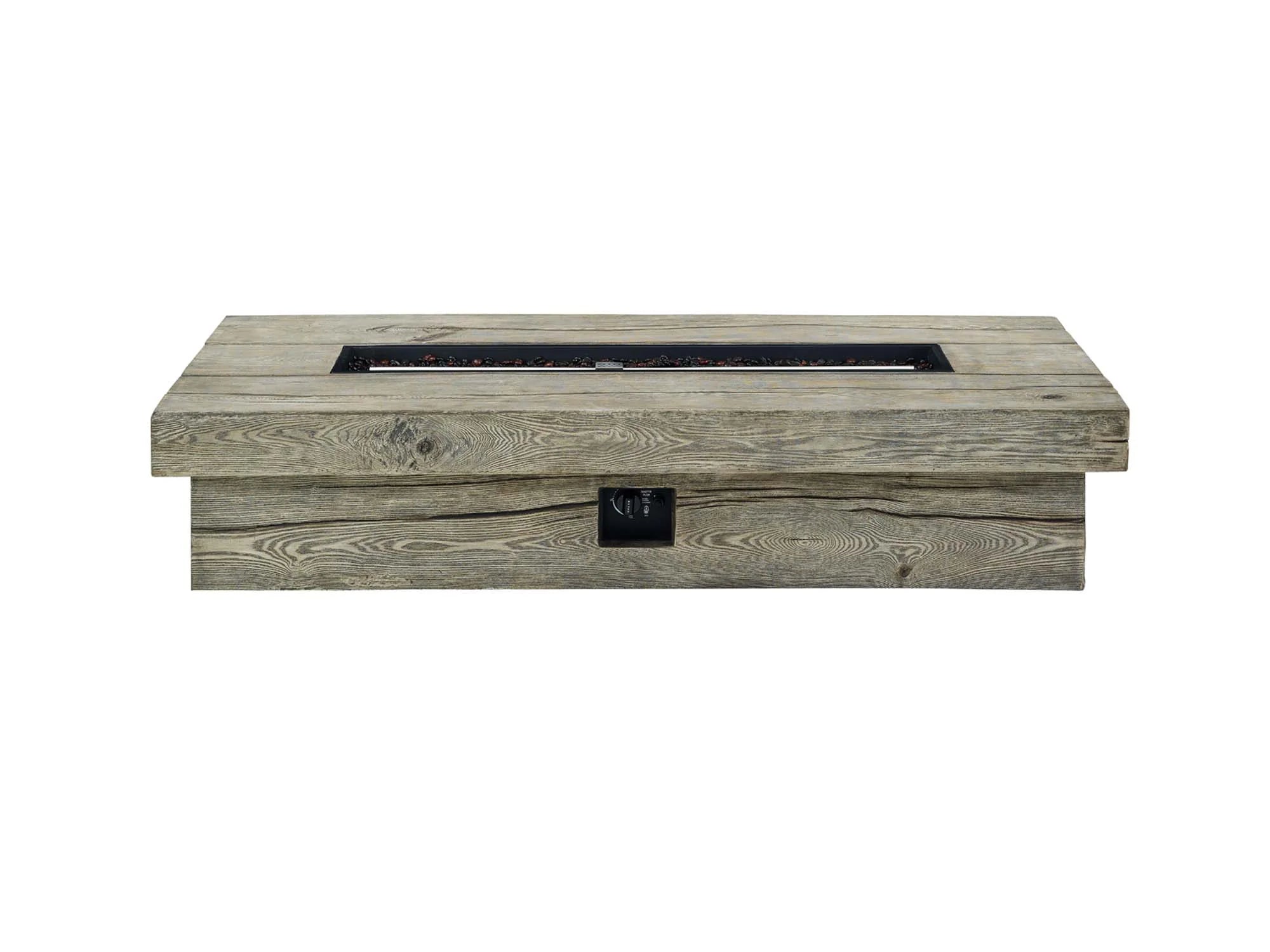 Manteo 70" Rectangular Outdoor Patio Fire Pit Table in Light Gray