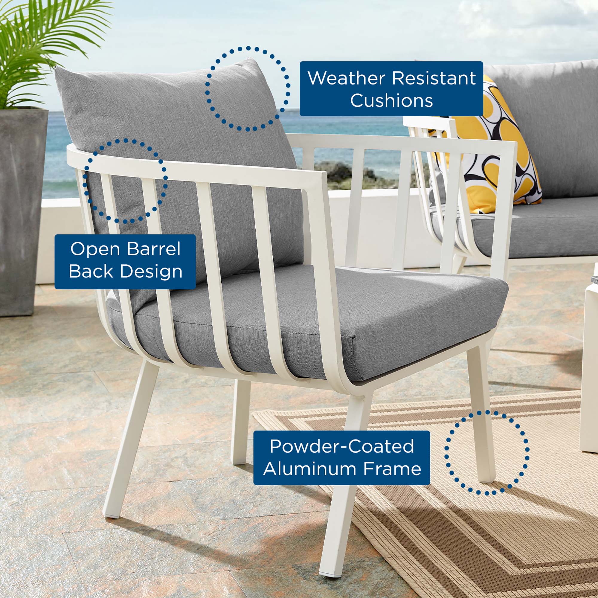 Fauteuil d'extérieur en aluminium Riverside