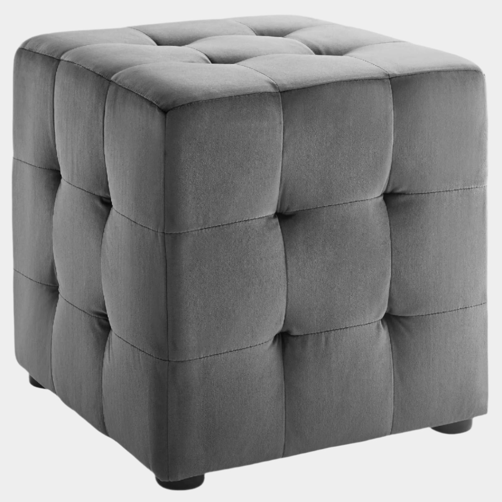 Contour Tufted Cube Performance Velvet Ottoman