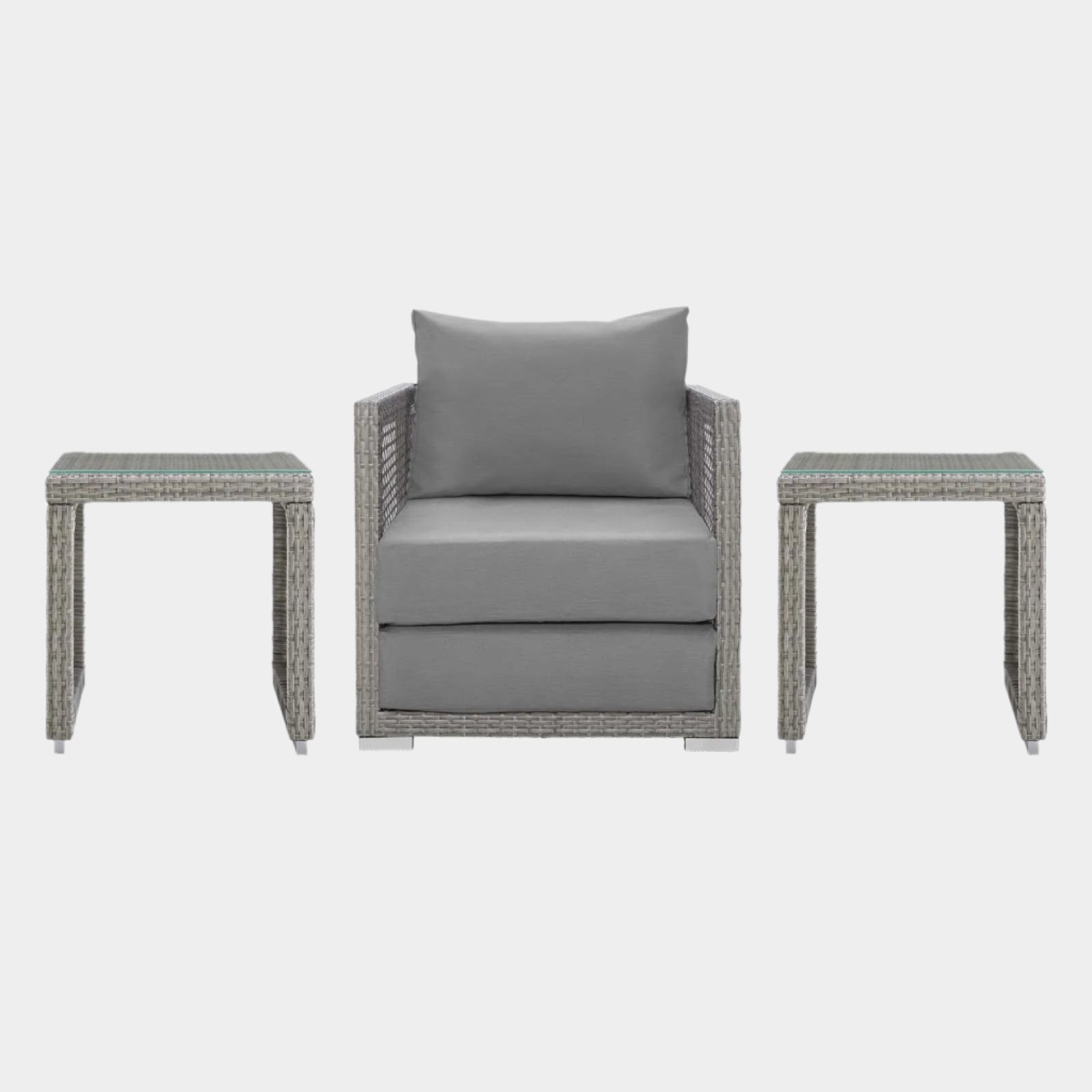 Aura 3 Piece Outdoor Patio Wicker Rattan Set
