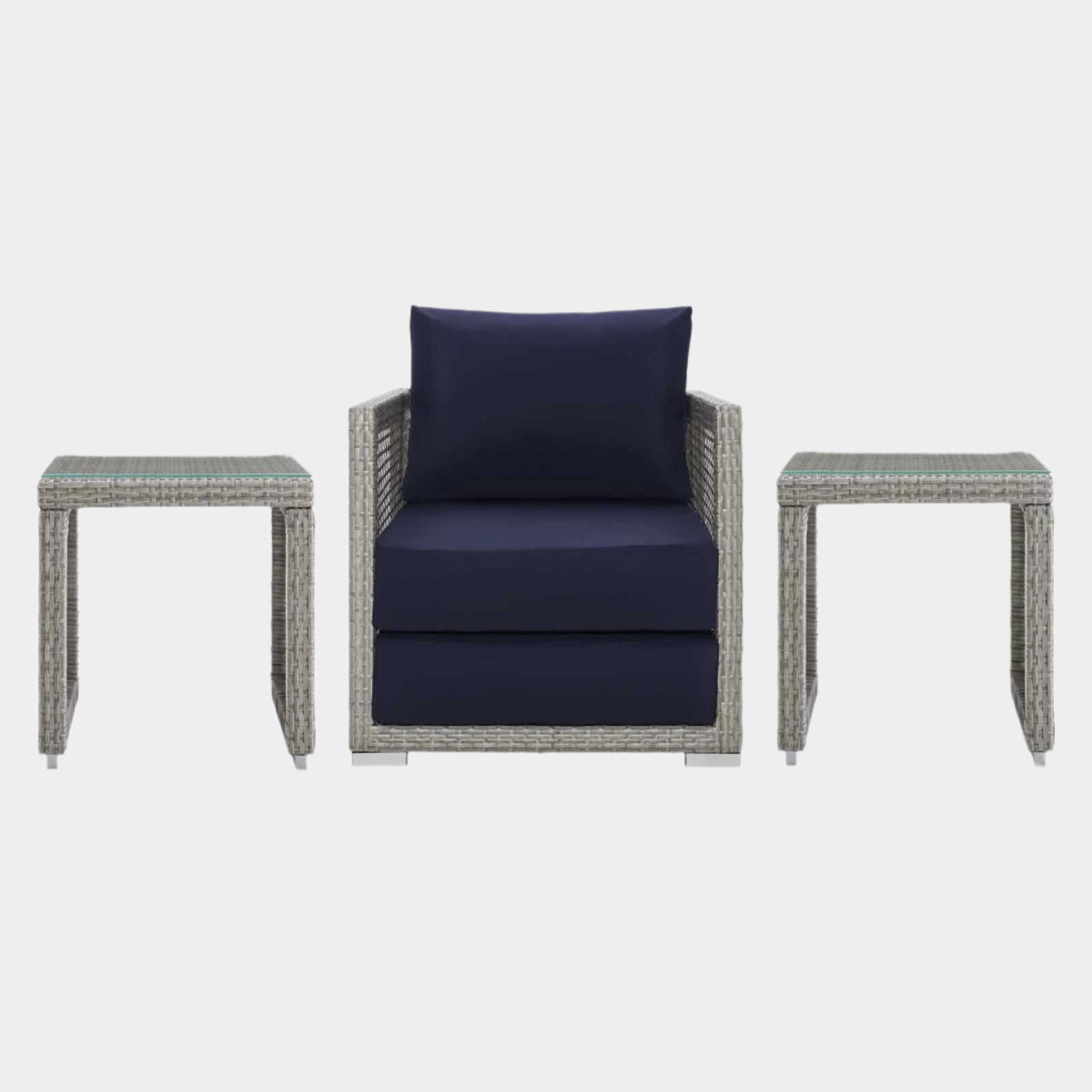 Aura 3 Piece Outdoor Patio Wicker Rattan Set