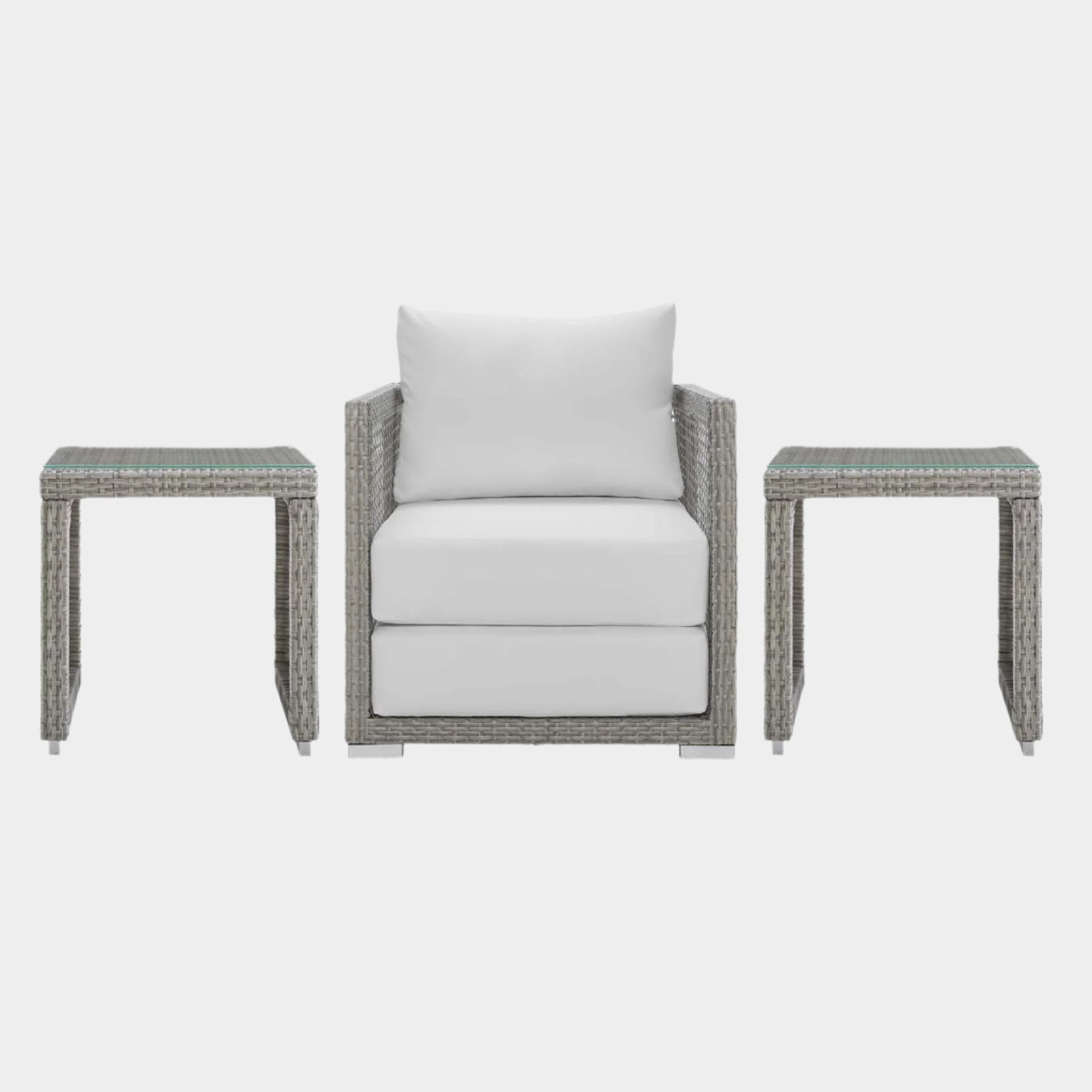 Aura 3 Piece Outdoor Patio Wicker Rattan Set