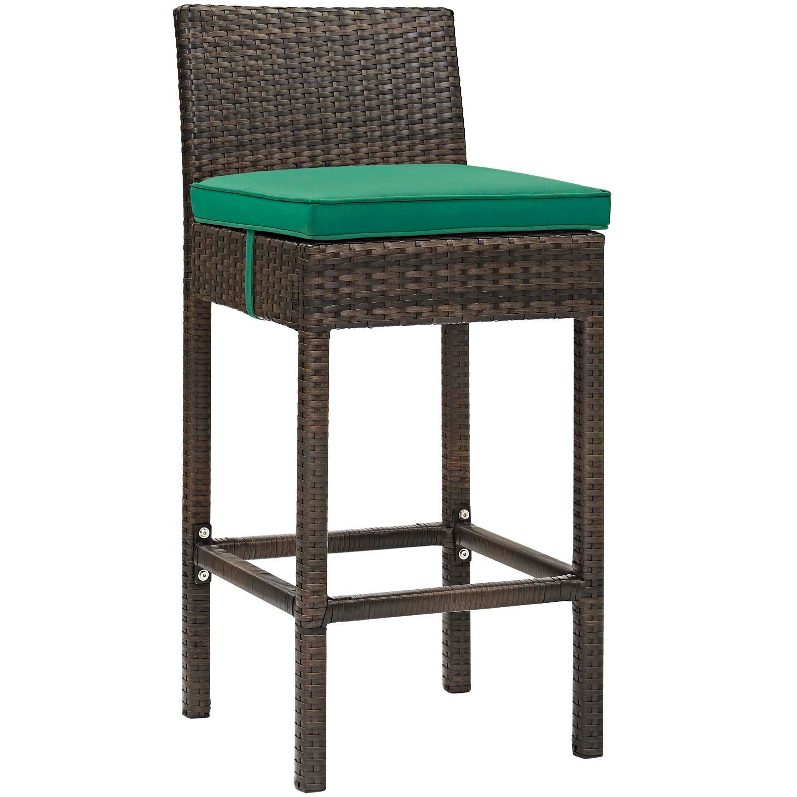 Ensemble de 4 tabourets de bar en rotin et osier pour patio extérieur Conduit