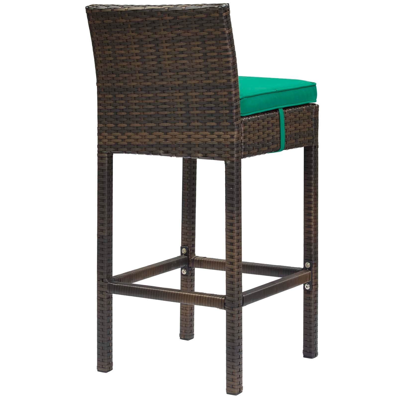 Ensemble de 4 tabourets de bar en rotin et osier pour patio extérieur Conduit