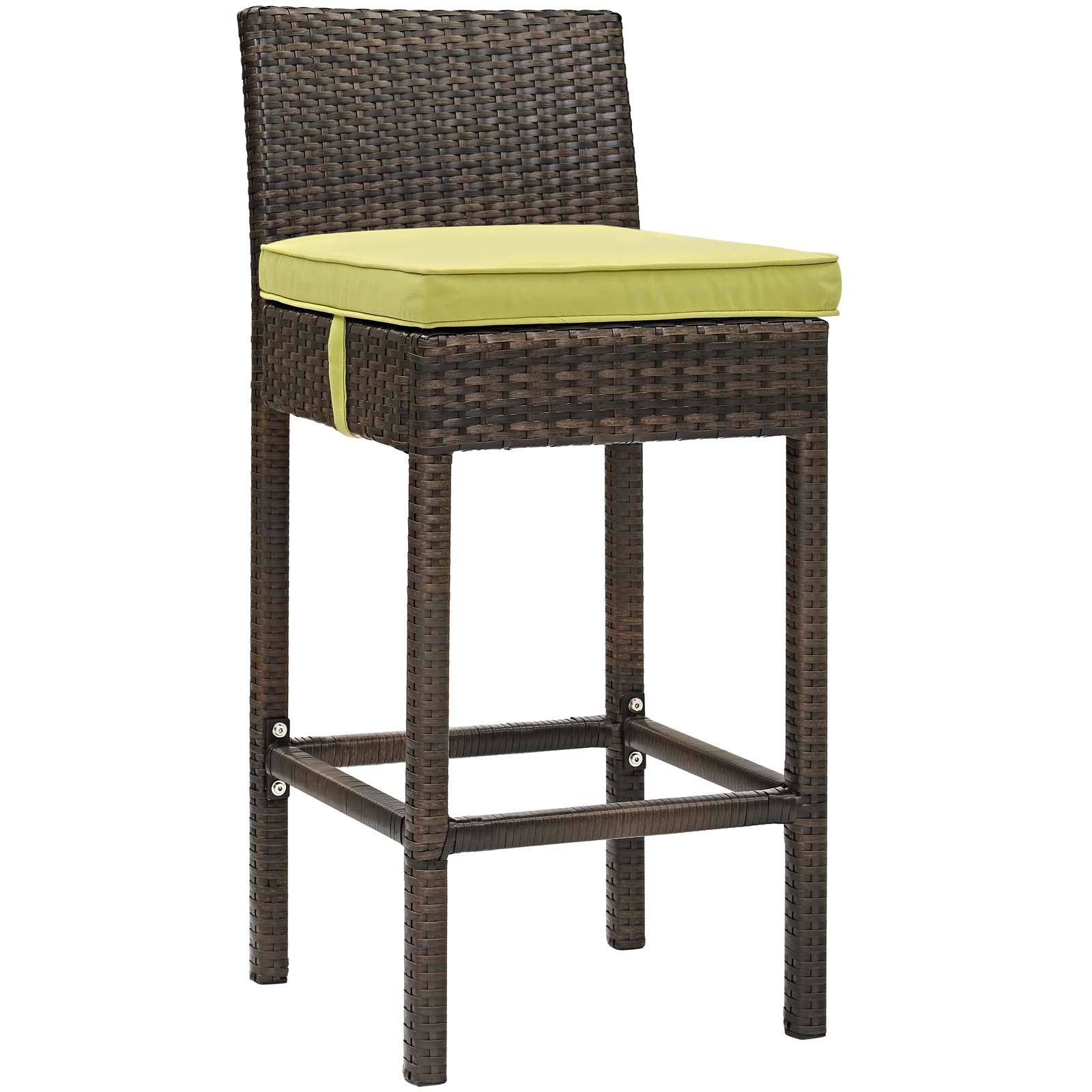 Ensemble de 4 tabourets de bar en rotin et osier pour patio extérieur Conduit