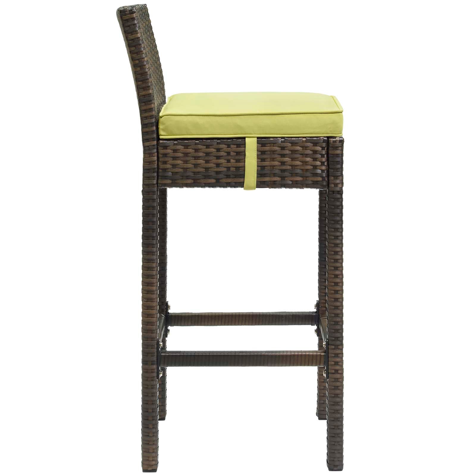 Ensemble de 4 tabourets de bar en rotin et osier pour patio extérieur Conduit