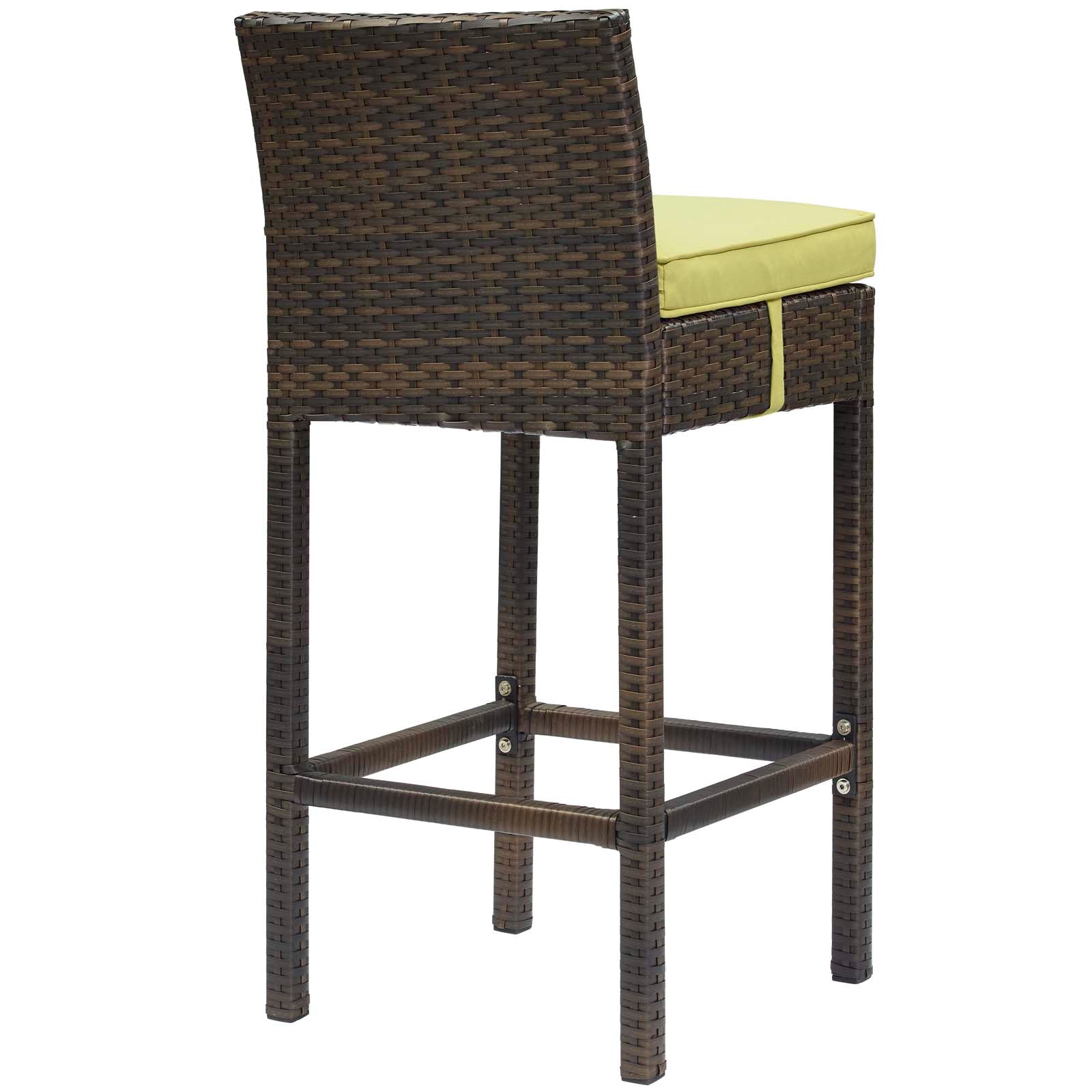 Ensemble de 4 tabourets de bar en rotin et osier pour patio extérieur Conduit