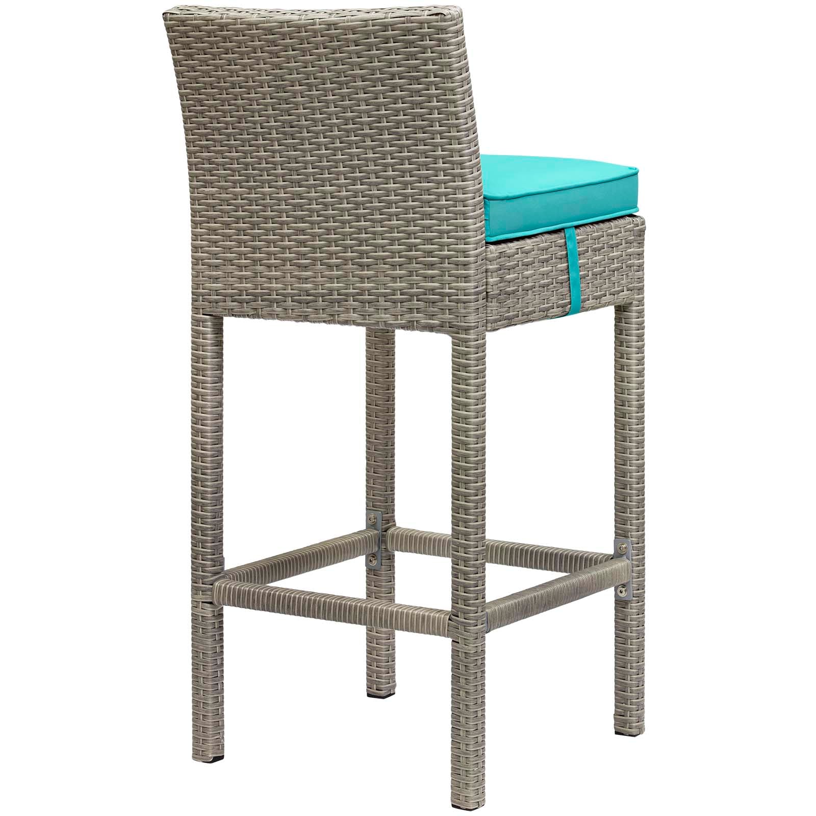 Ensemble de 4 tabourets de bar en rotin et osier pour patio extérieur Conduit