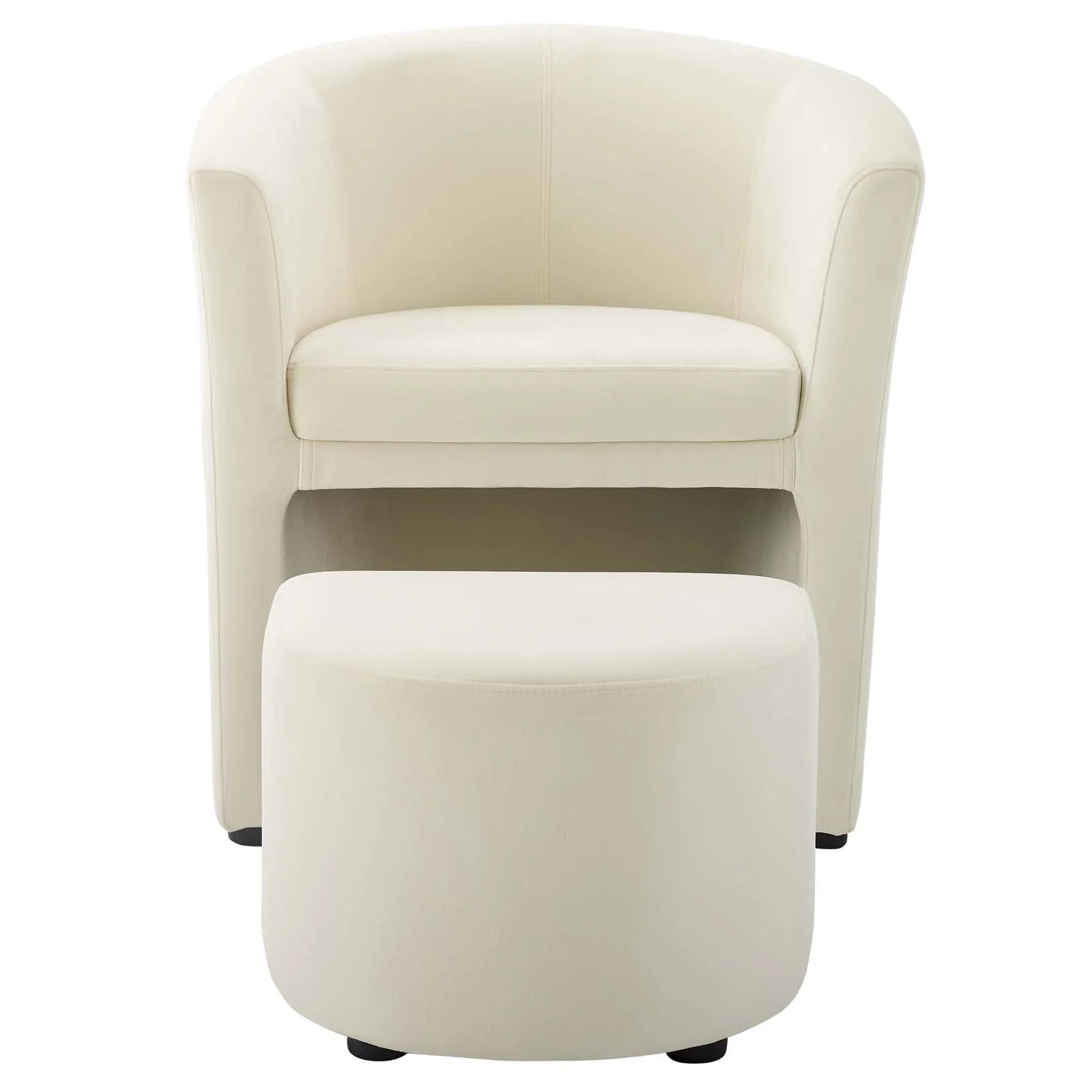 Divulge Performance Velvet Arm Chair and Ottoman Set