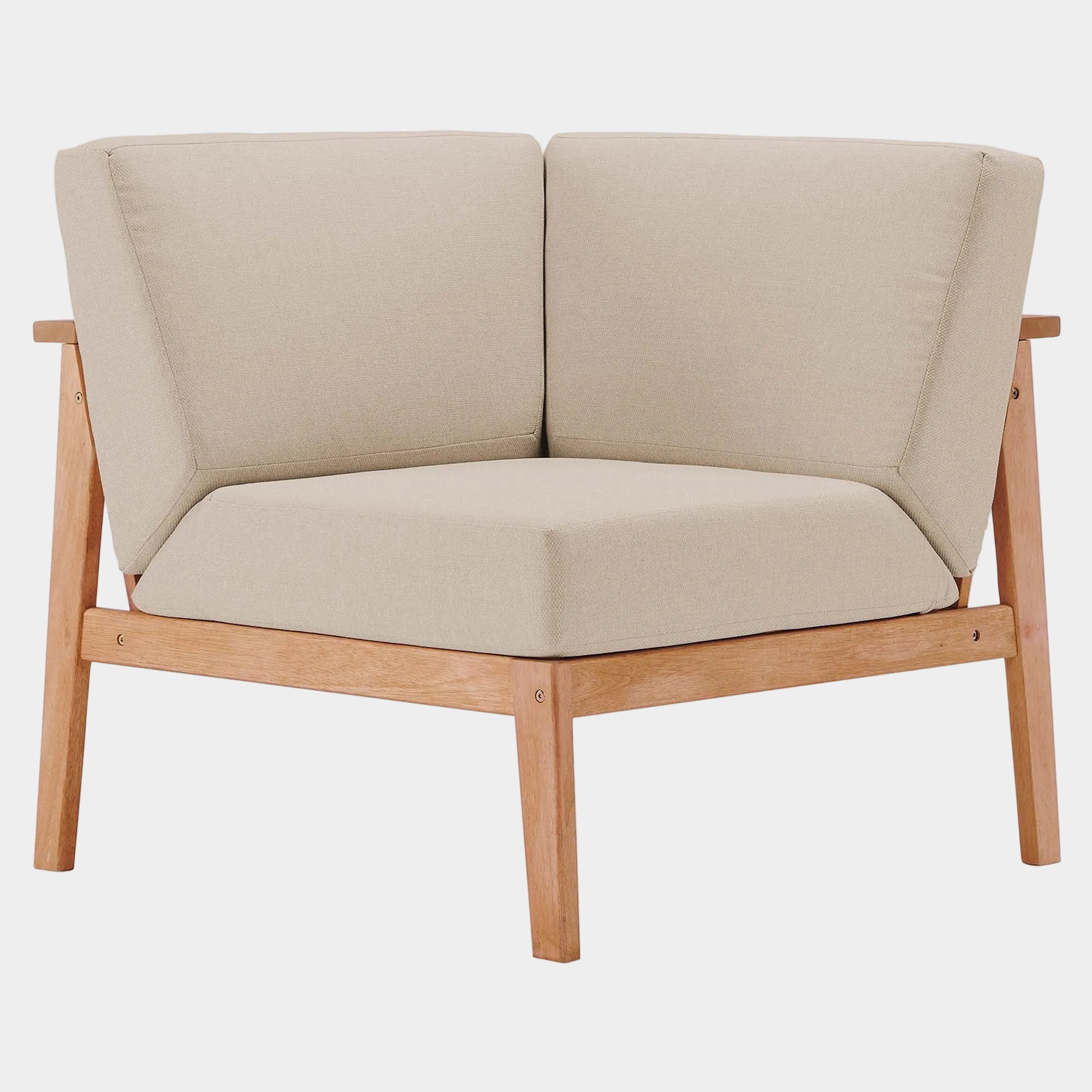 Sedona Outdoor Patio Eucalyptus Wood Sectional Sofa Corner Chair