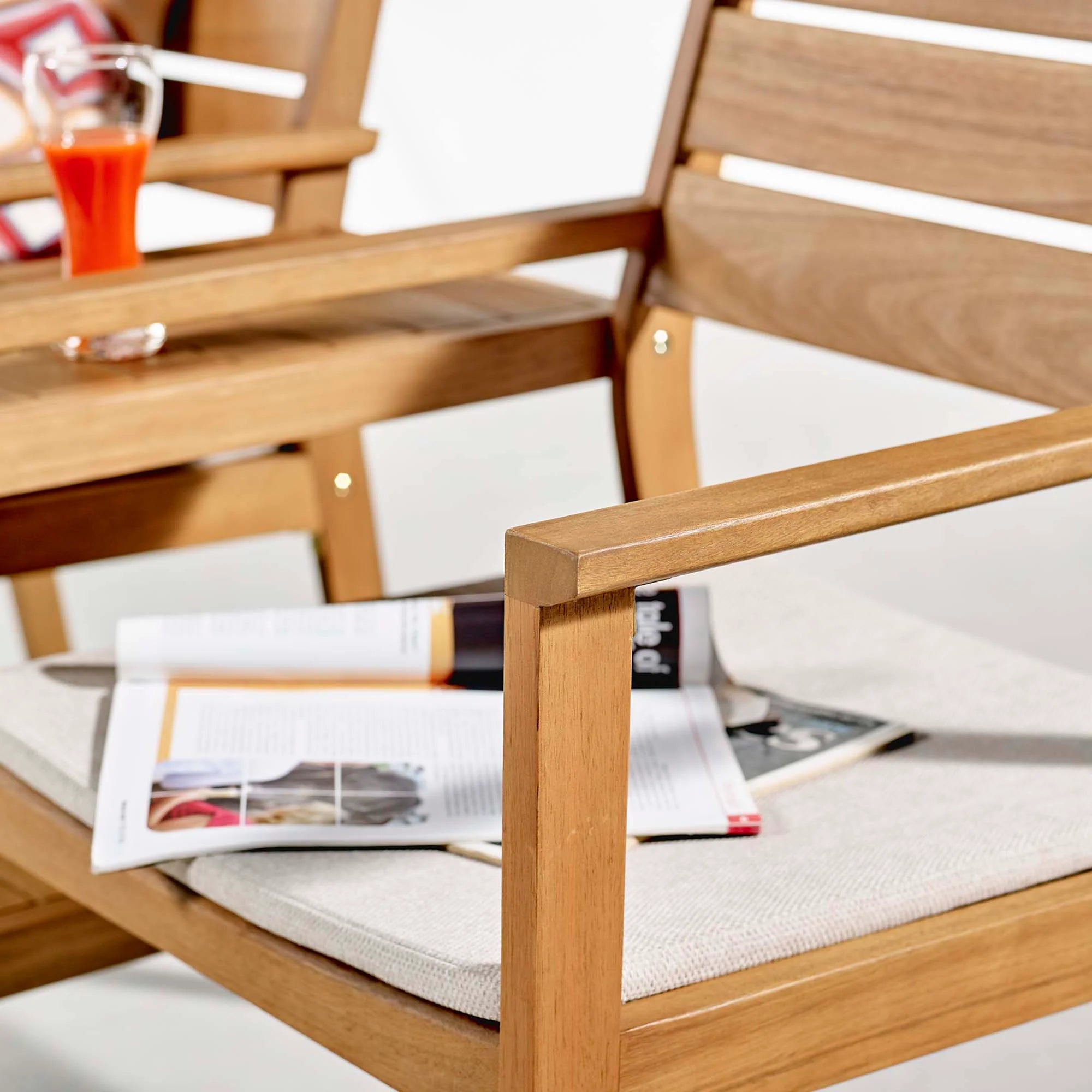 Viewscape Outdoor Patio Ash Wood Jack and Jill Chair Set in Natural Taupe