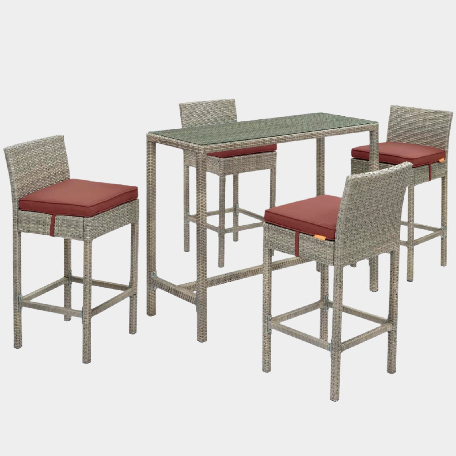 Conduit 5 Piece Outdoor Patio Wicker Rattan Set