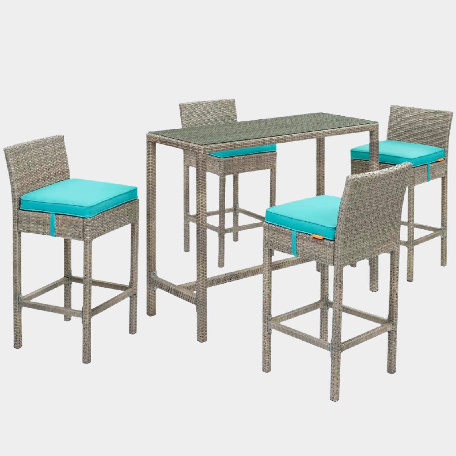Conduit 5 Piece Outdoor Patio Wicker Rattan Set