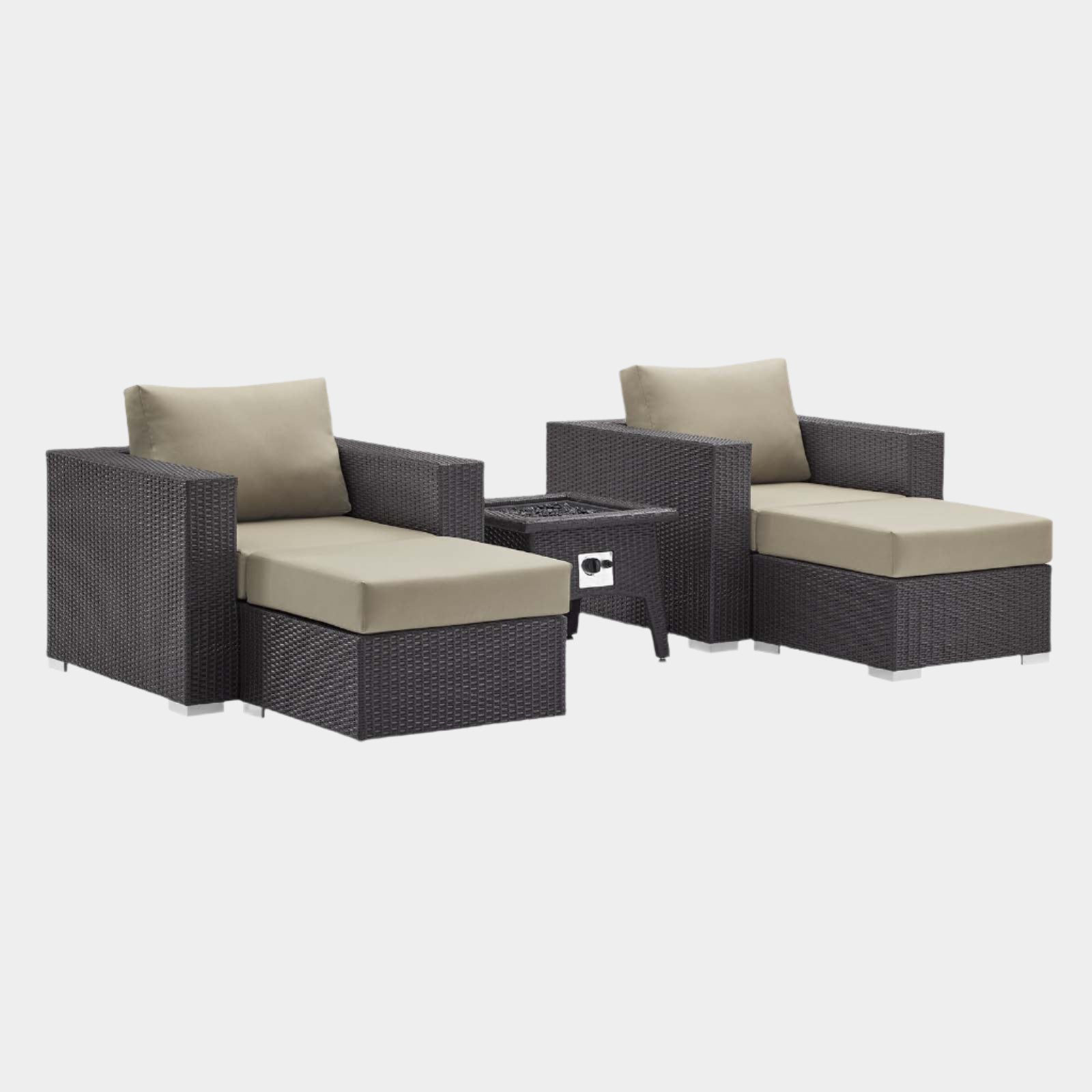 Convene 5 Piece Set Outdoor Patio with Fire Pit