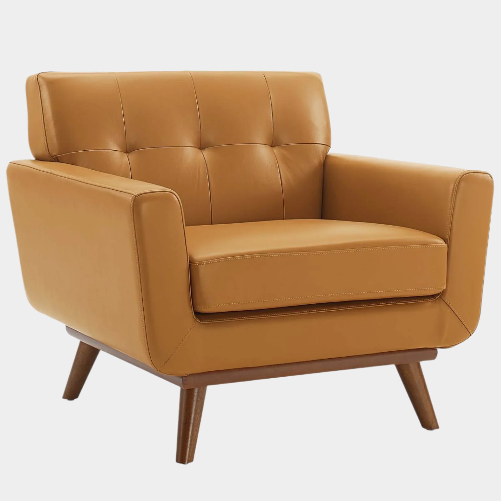Engage Top-Grain Leather Living Room Lounge Accent Armchair
