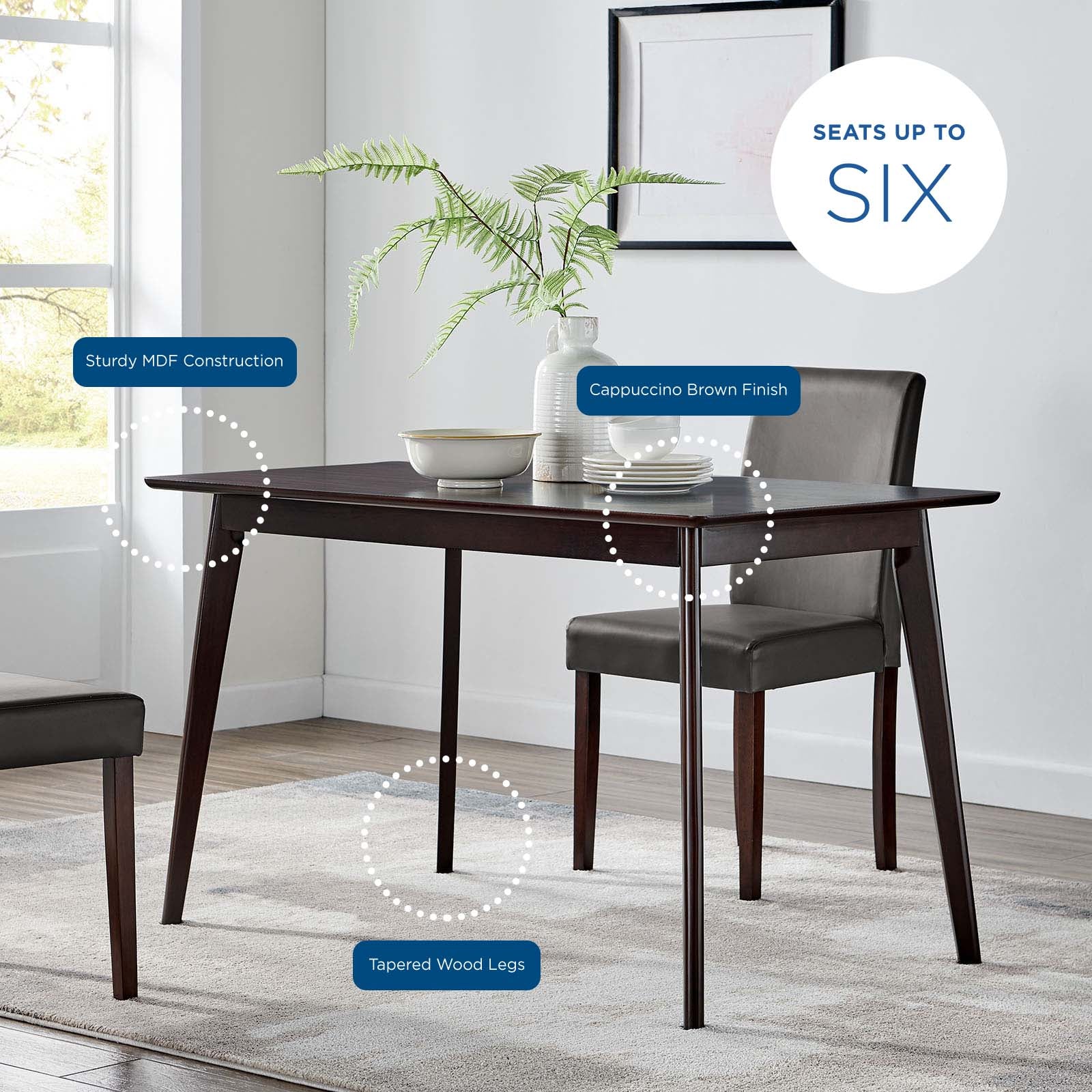 Oracle 47" Rectangle Dining Table in Cappuccino