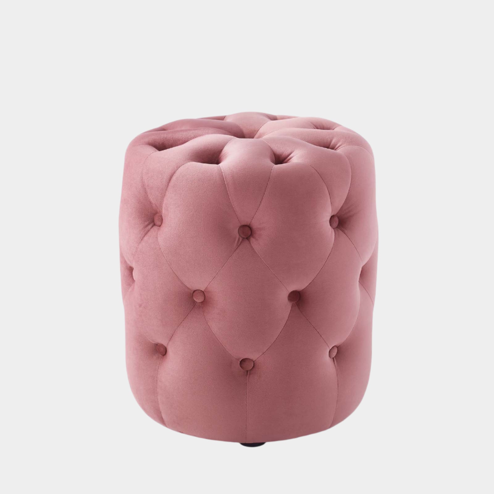 Amour Tufted Button Round Performance Velvet Ottoman