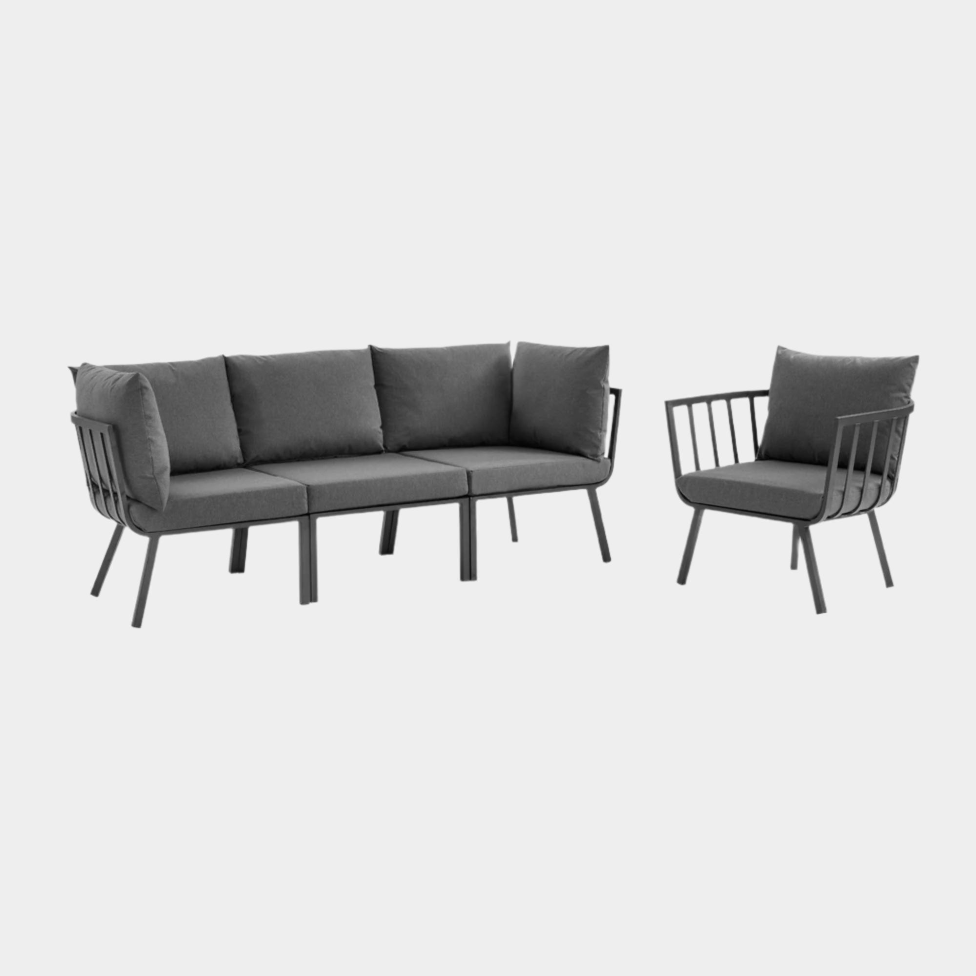 Riverside 4 Piece Outdoor Patio Aluminum Set