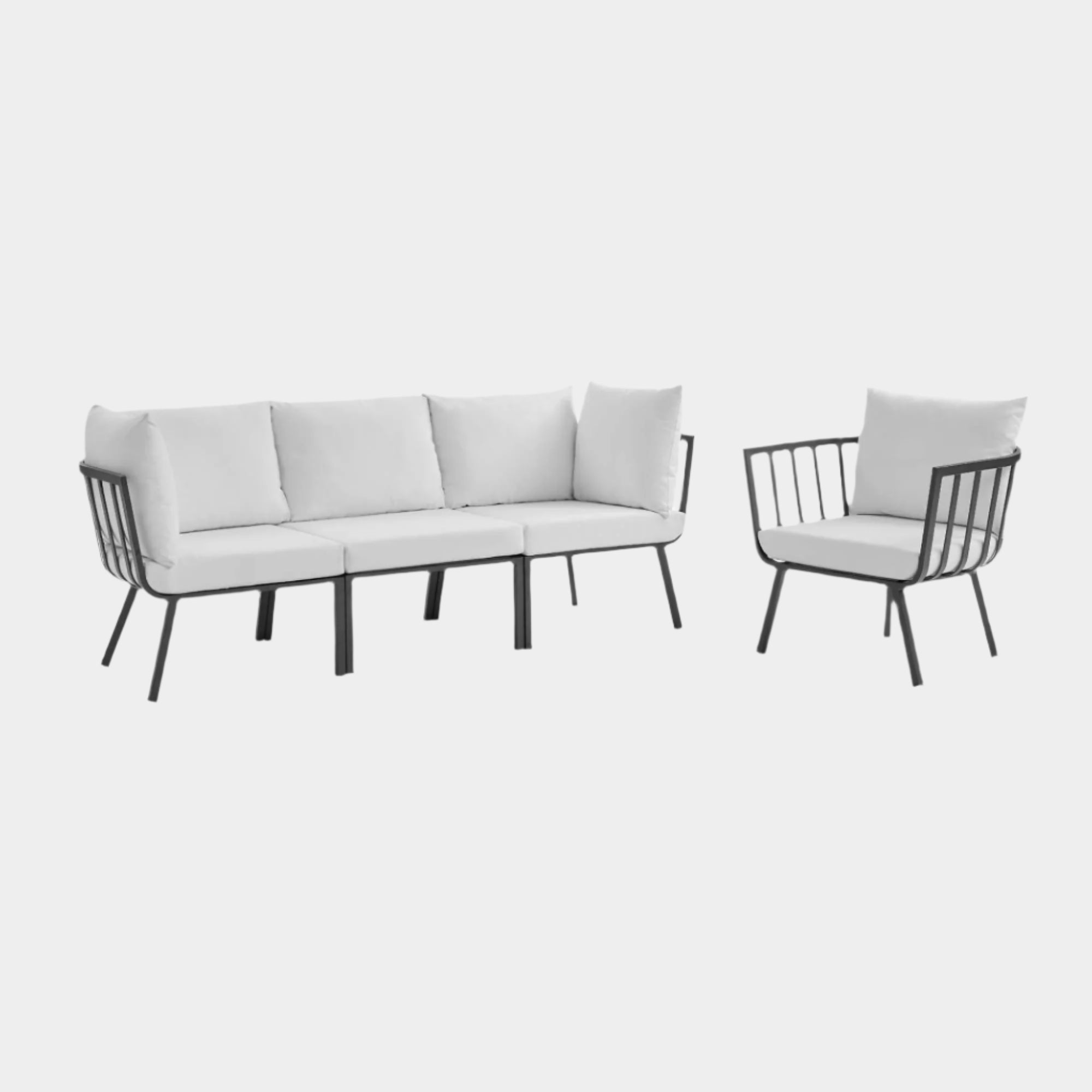 Riverside 4 Piece Outdoor Patio Aluminum Set
