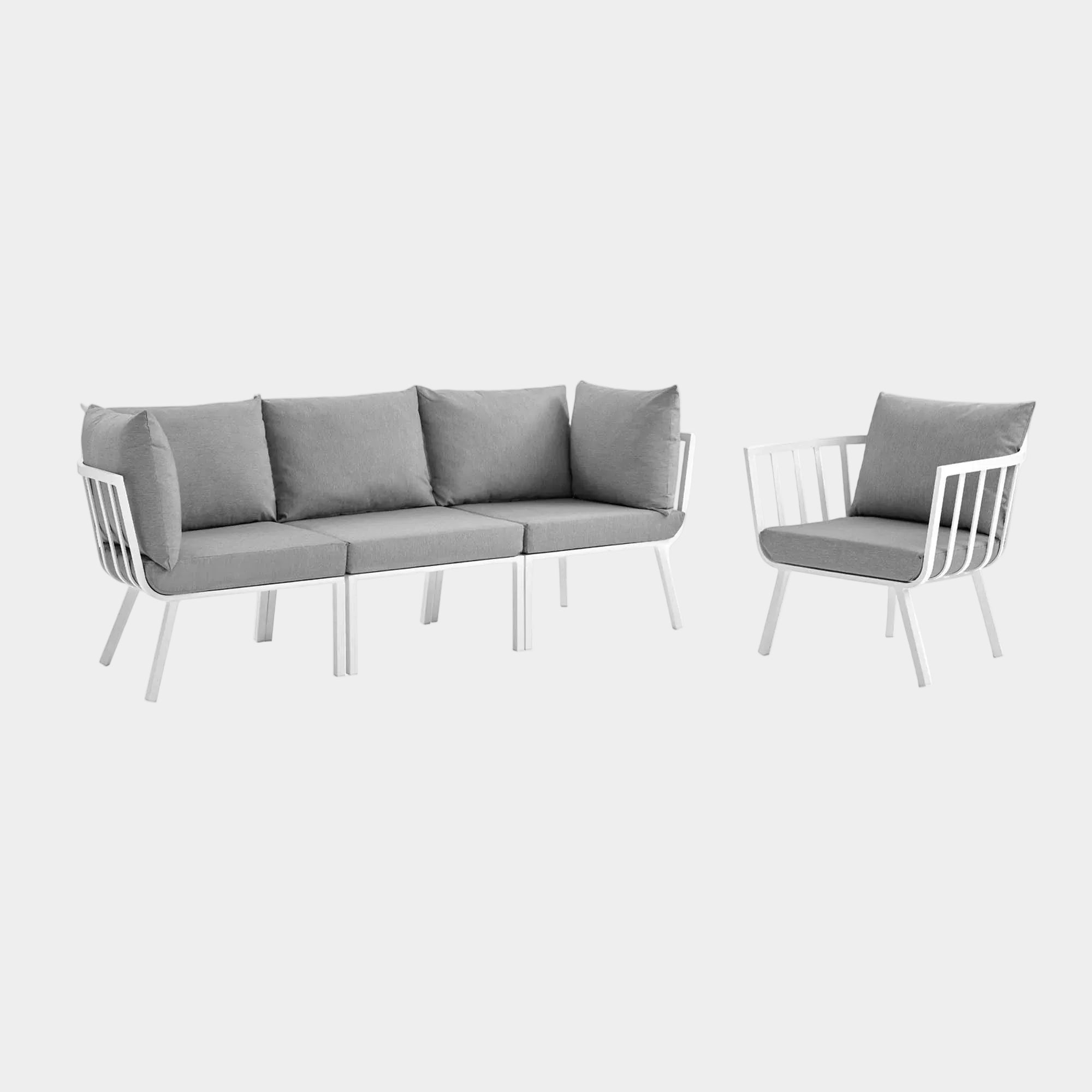 Riverside 4 Piece Outdoor Patio Aluminum Set