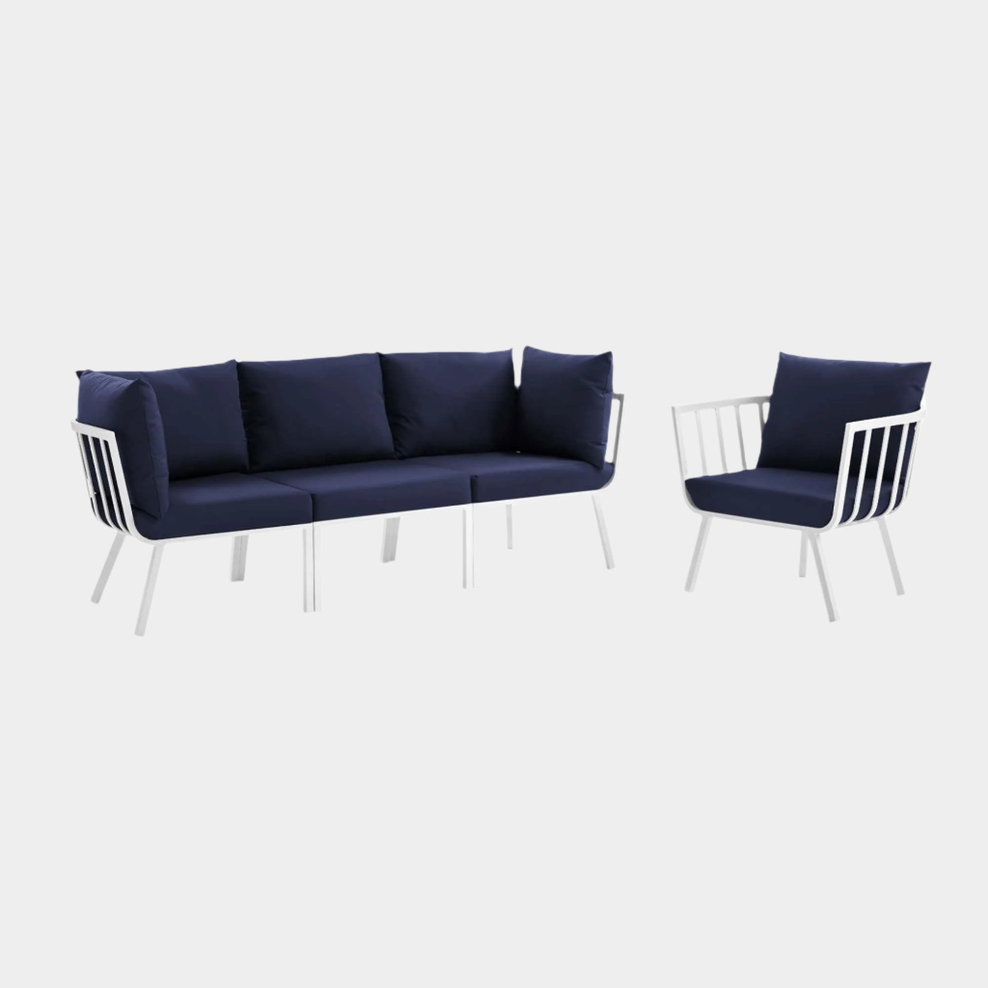 Riverside 4 Piece Outdoor Patio Aluminum Set