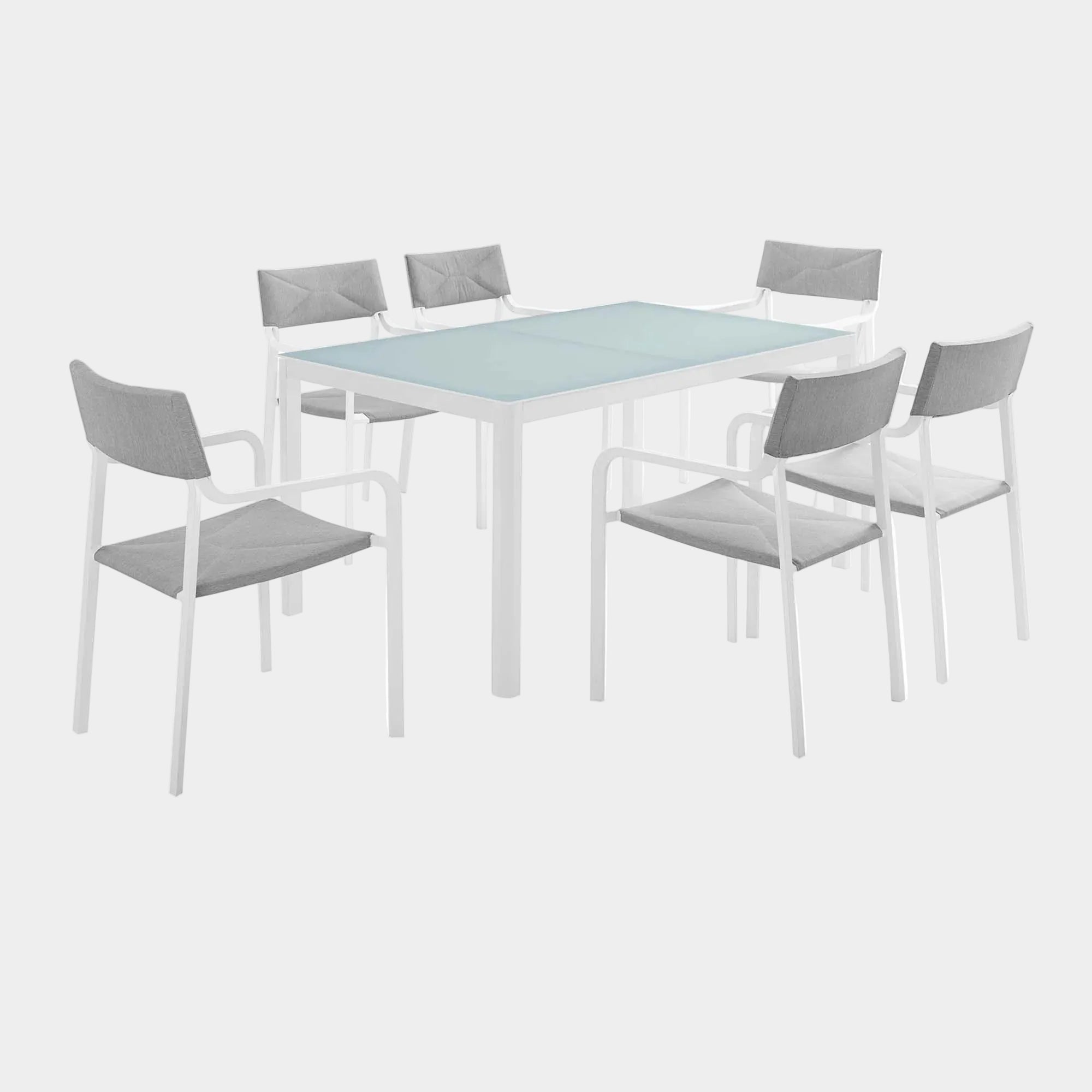 Ensemble de salle à manger d'extérieur en aluminium Raleigh 7 pièces