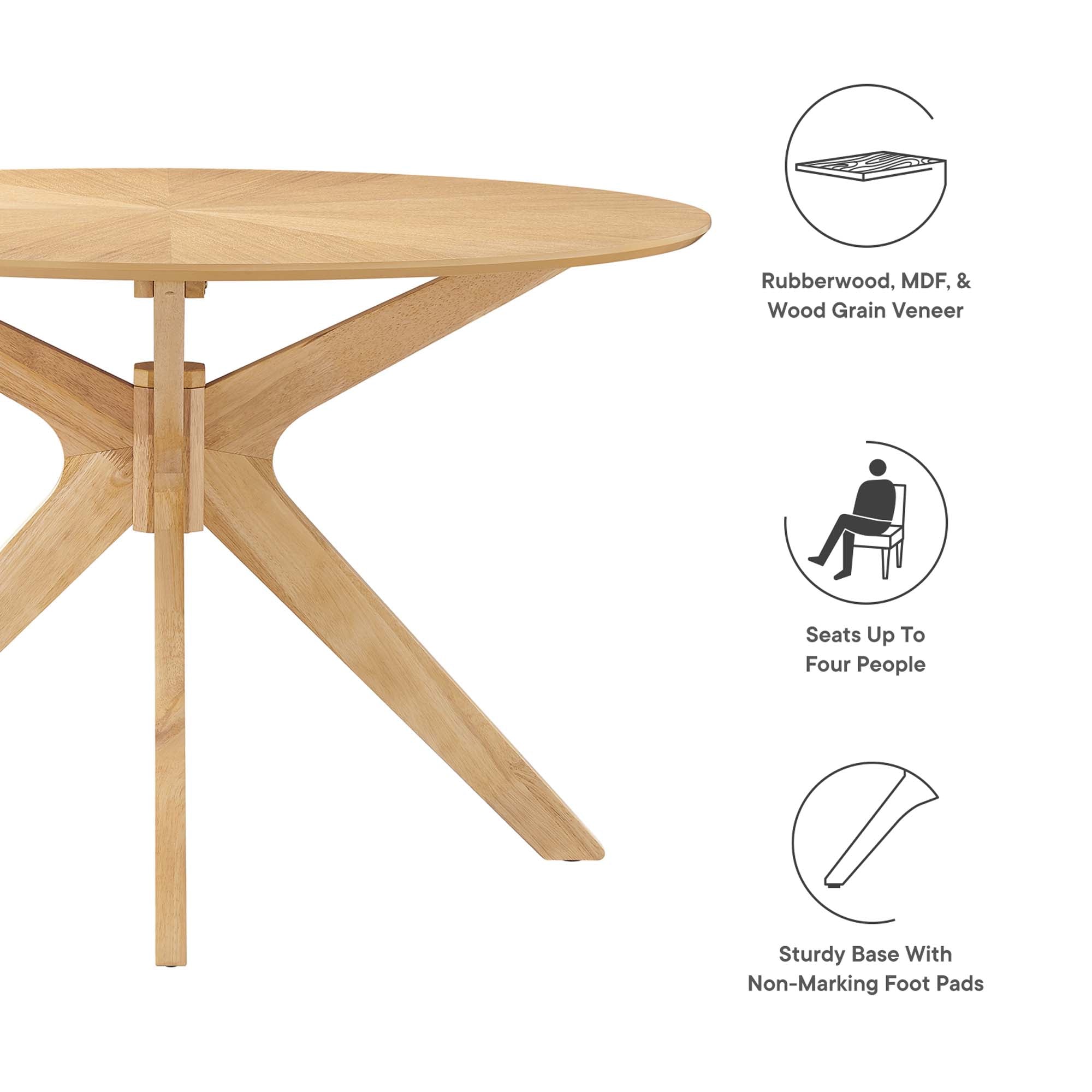 Crossroads Round Wood Dining Table