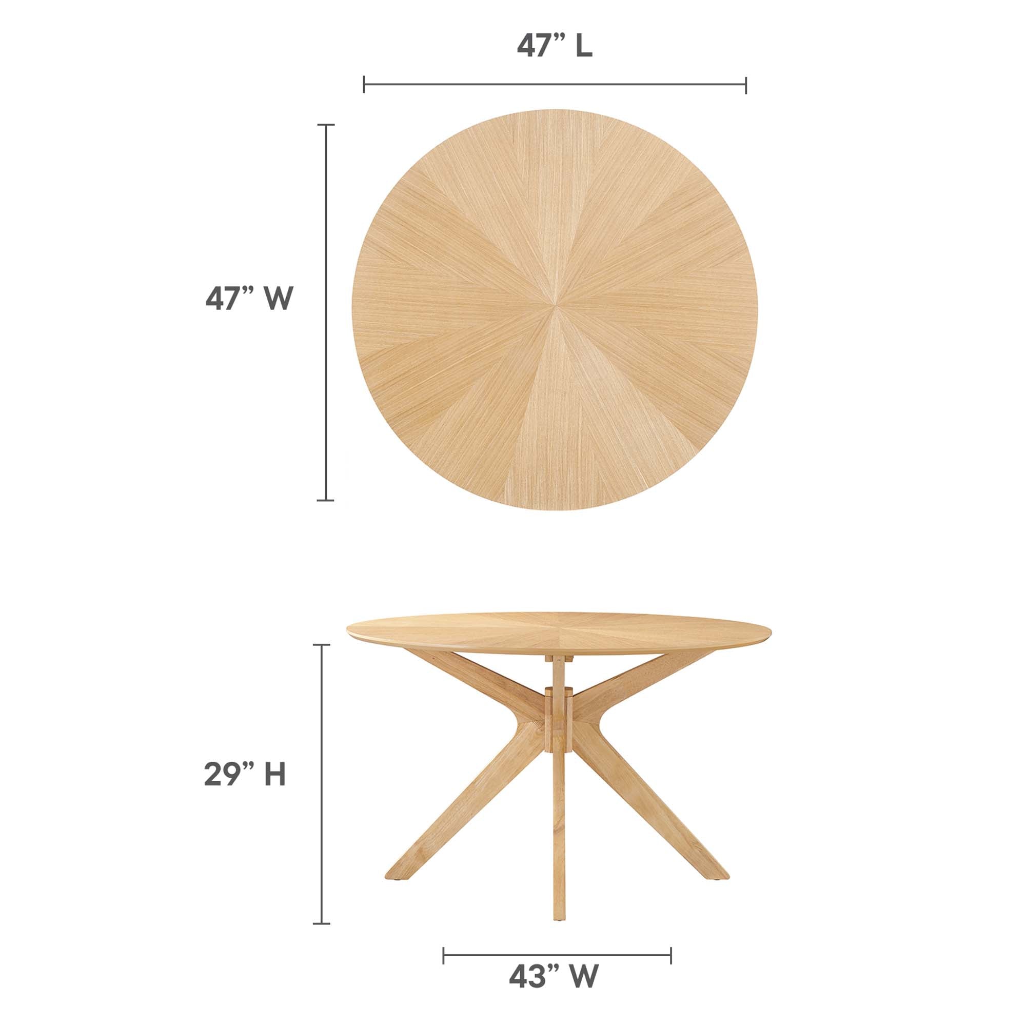 Crossroads Round Wood Dining Table