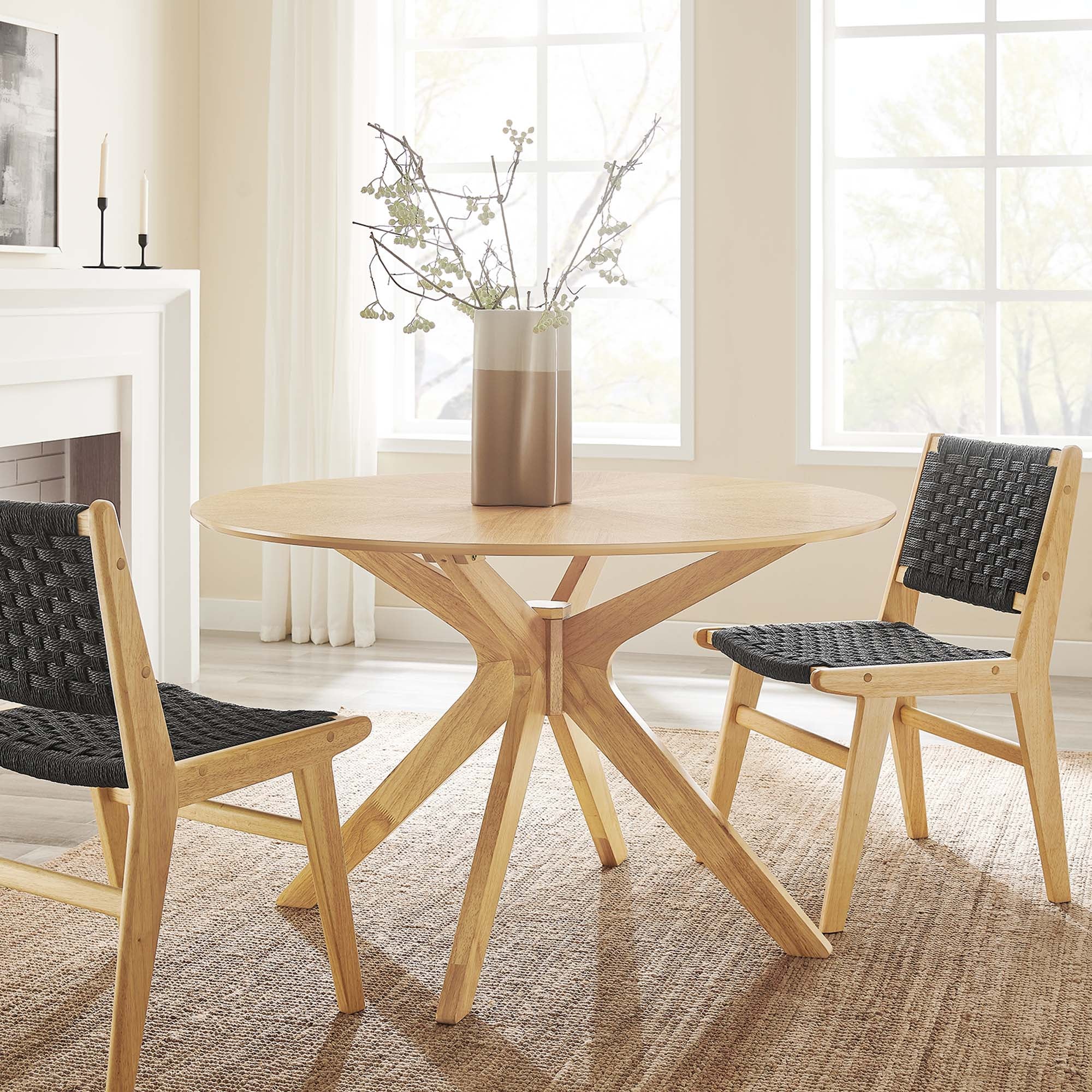 Crossroads Round Wood Dining Table