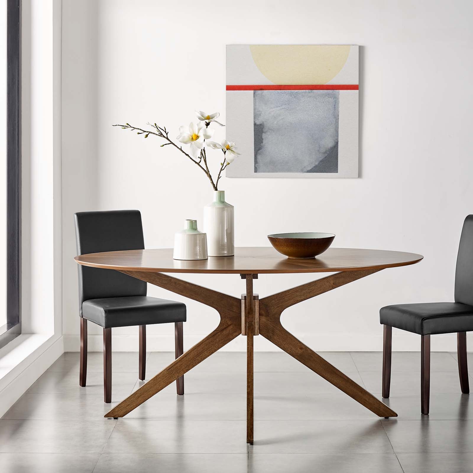 Crossroads Round Wood Dining Table