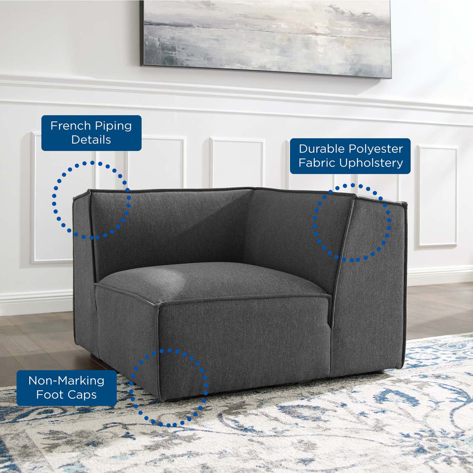 Chaise sans accoudoirs rembourrée en duvet Commix