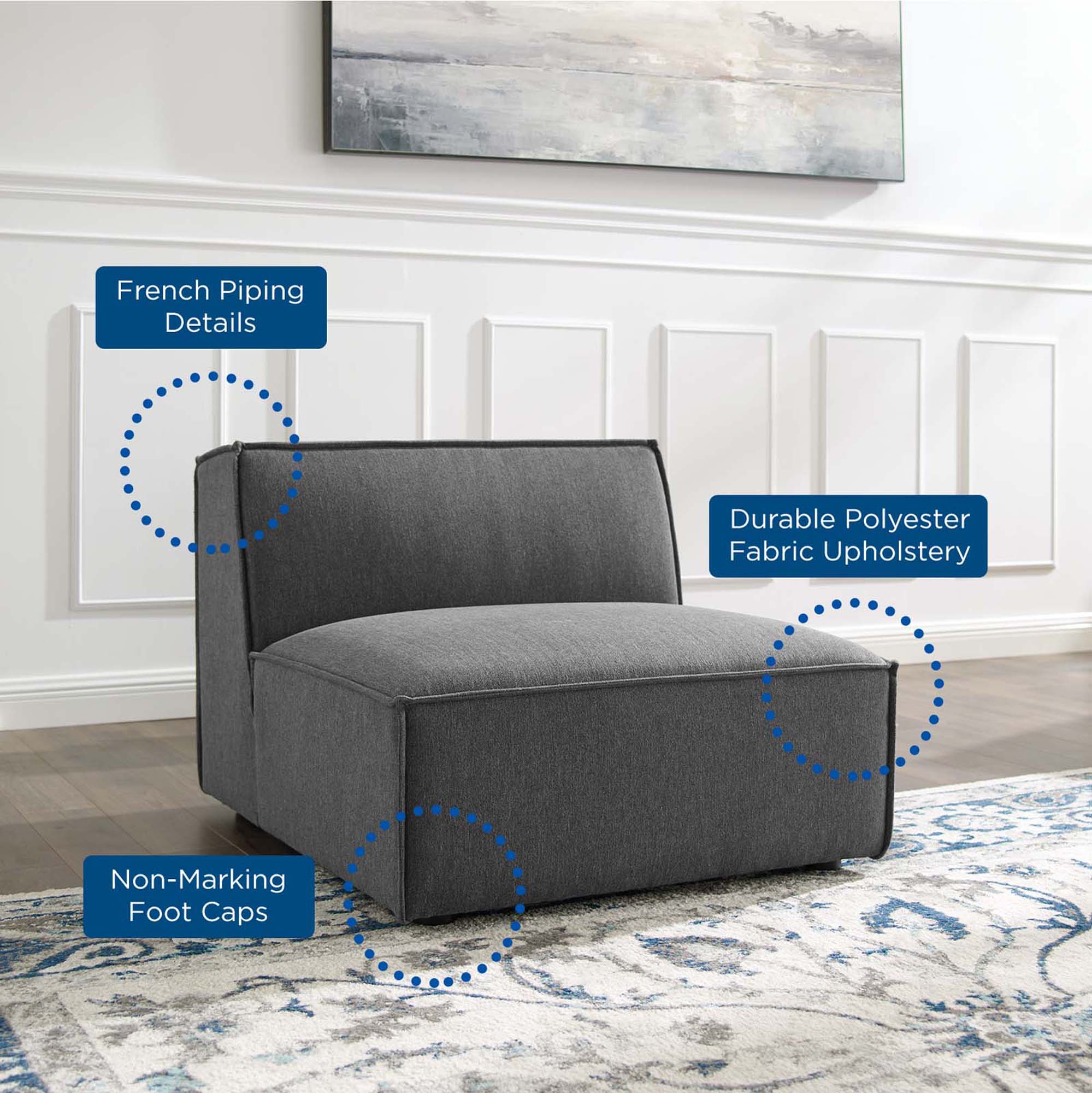 Chaise sans accoudoirs rembourrée en duvet Commix
