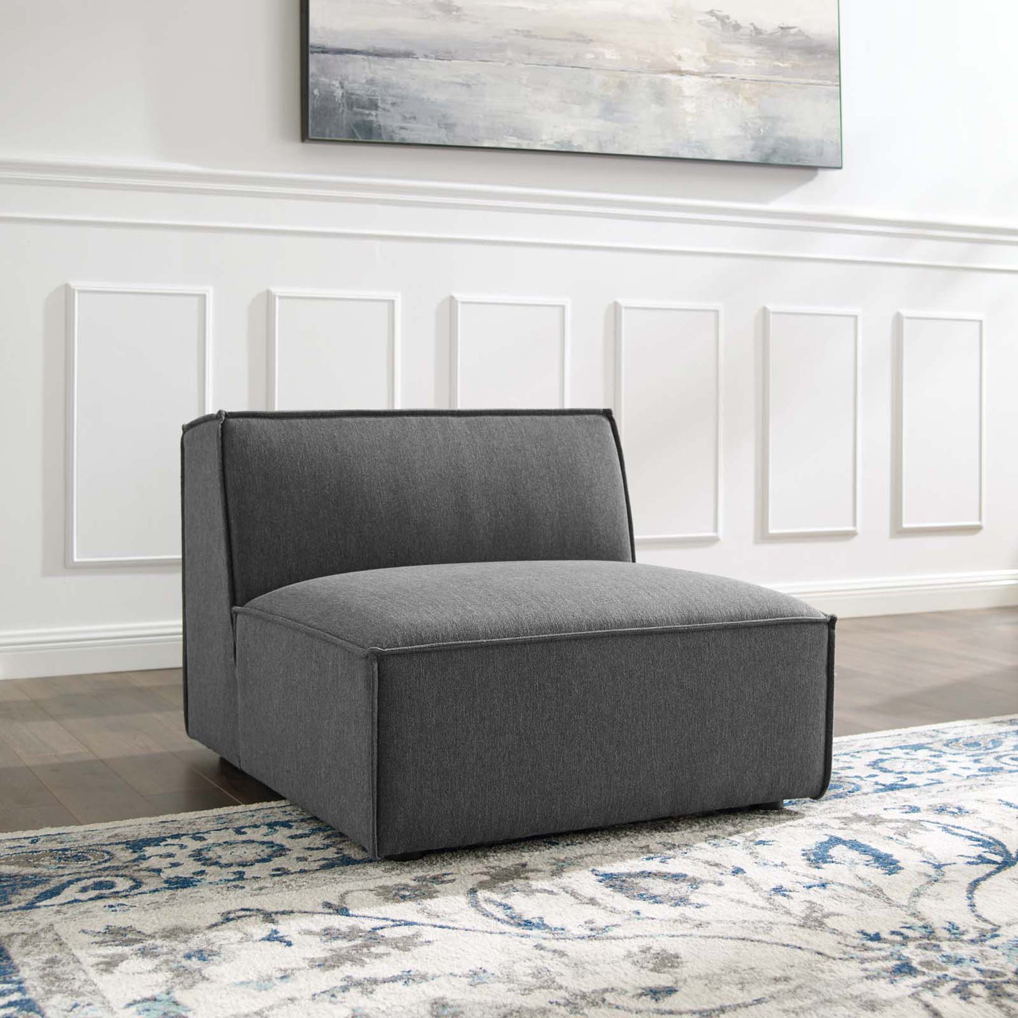 Chaise sans accoudoirs rembourrée en duvet Commix