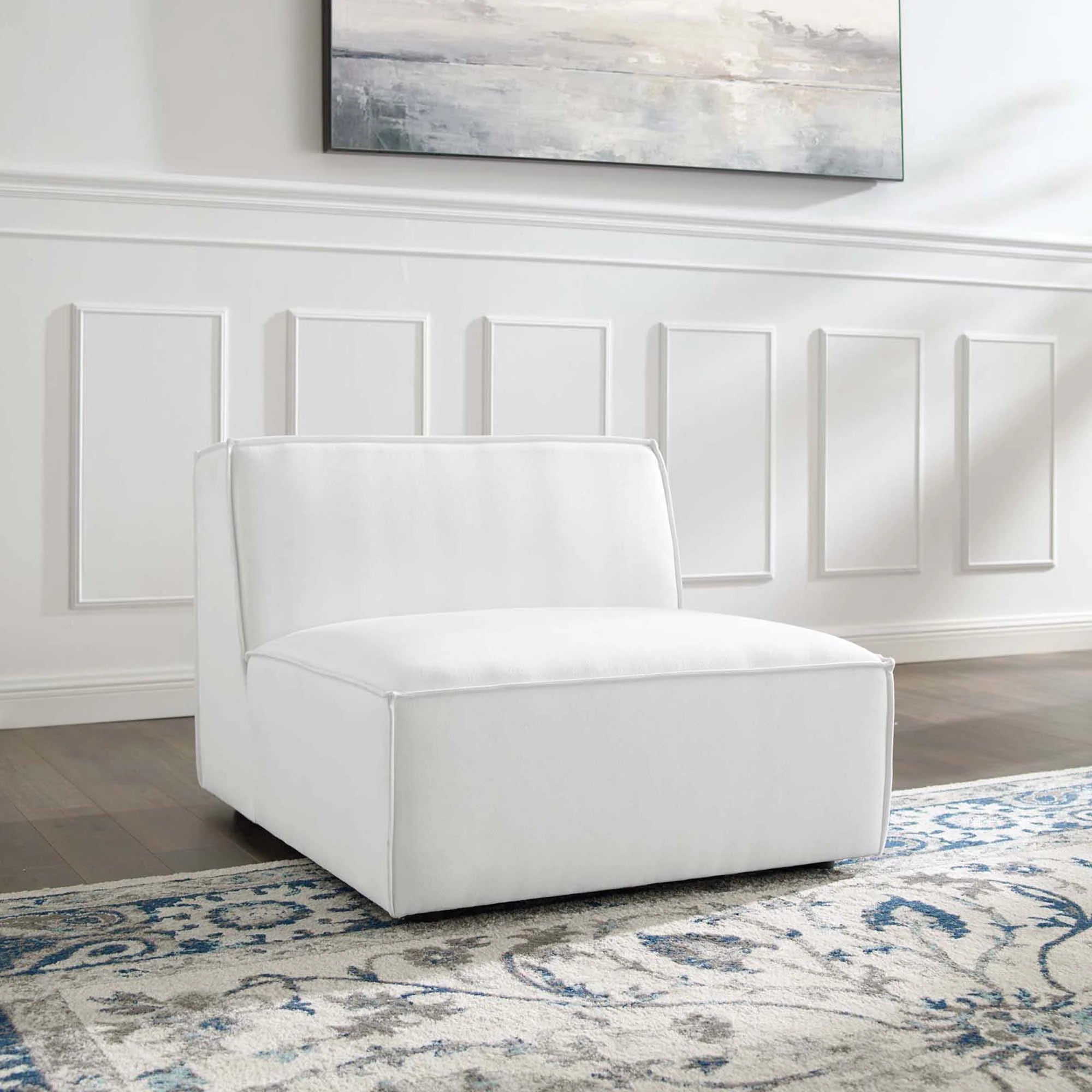Chaise sans accoudoirs rembourrée en duvet Commix