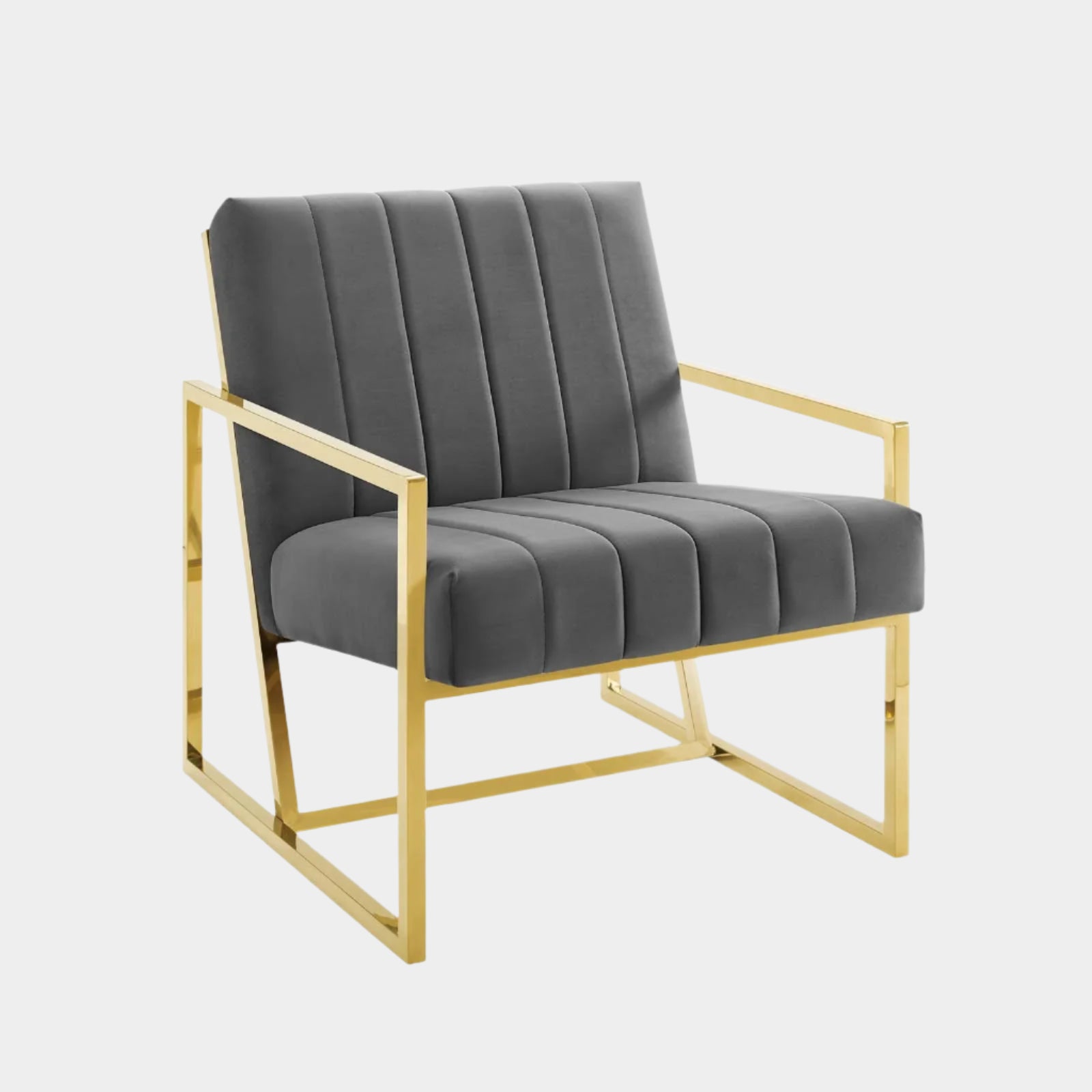 Inspire Channel Tufted Performance Velvet Armchair