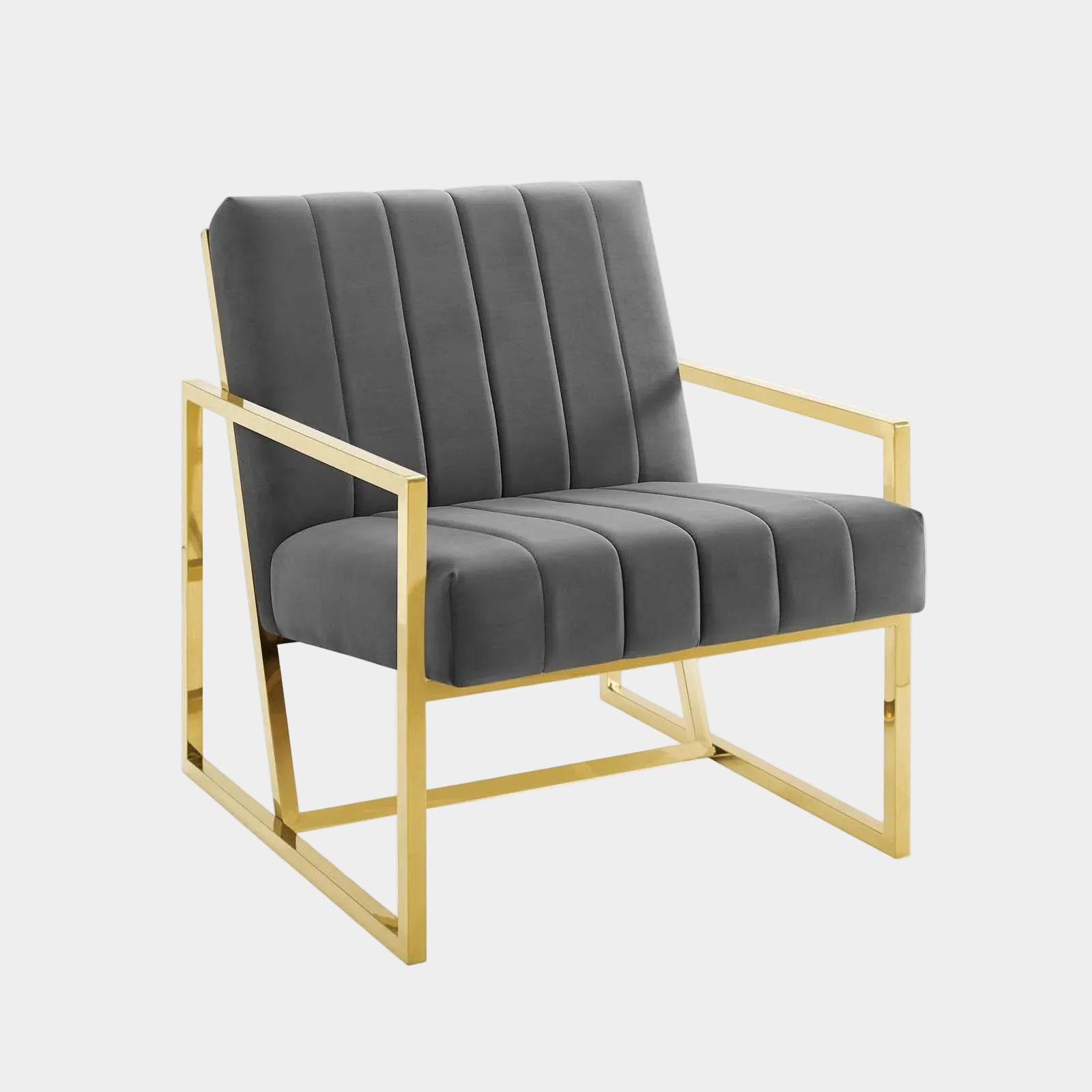 Inspire Channel Tufted Performance Velvet Armchair