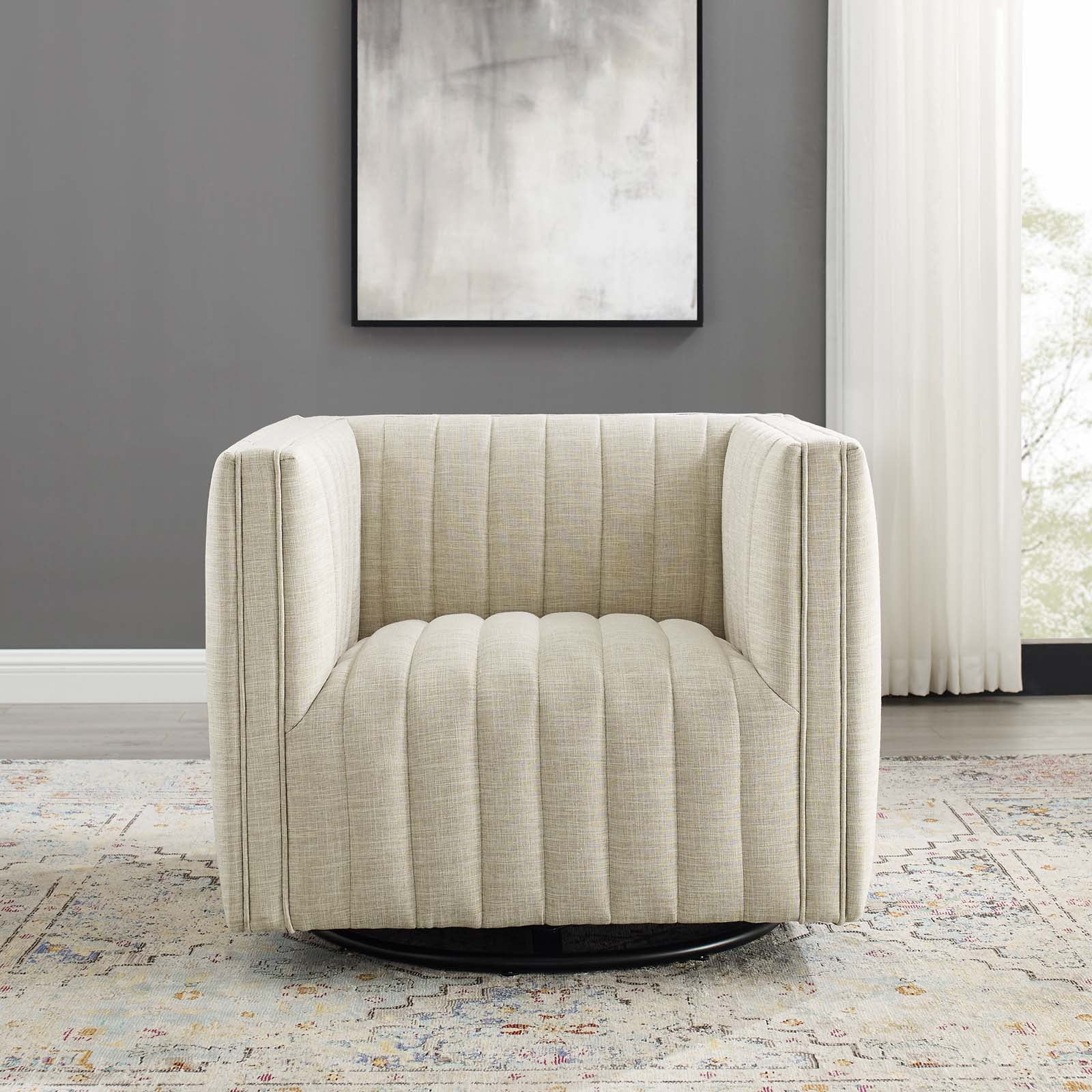 Fauteuil pivotant capitonné Conjure