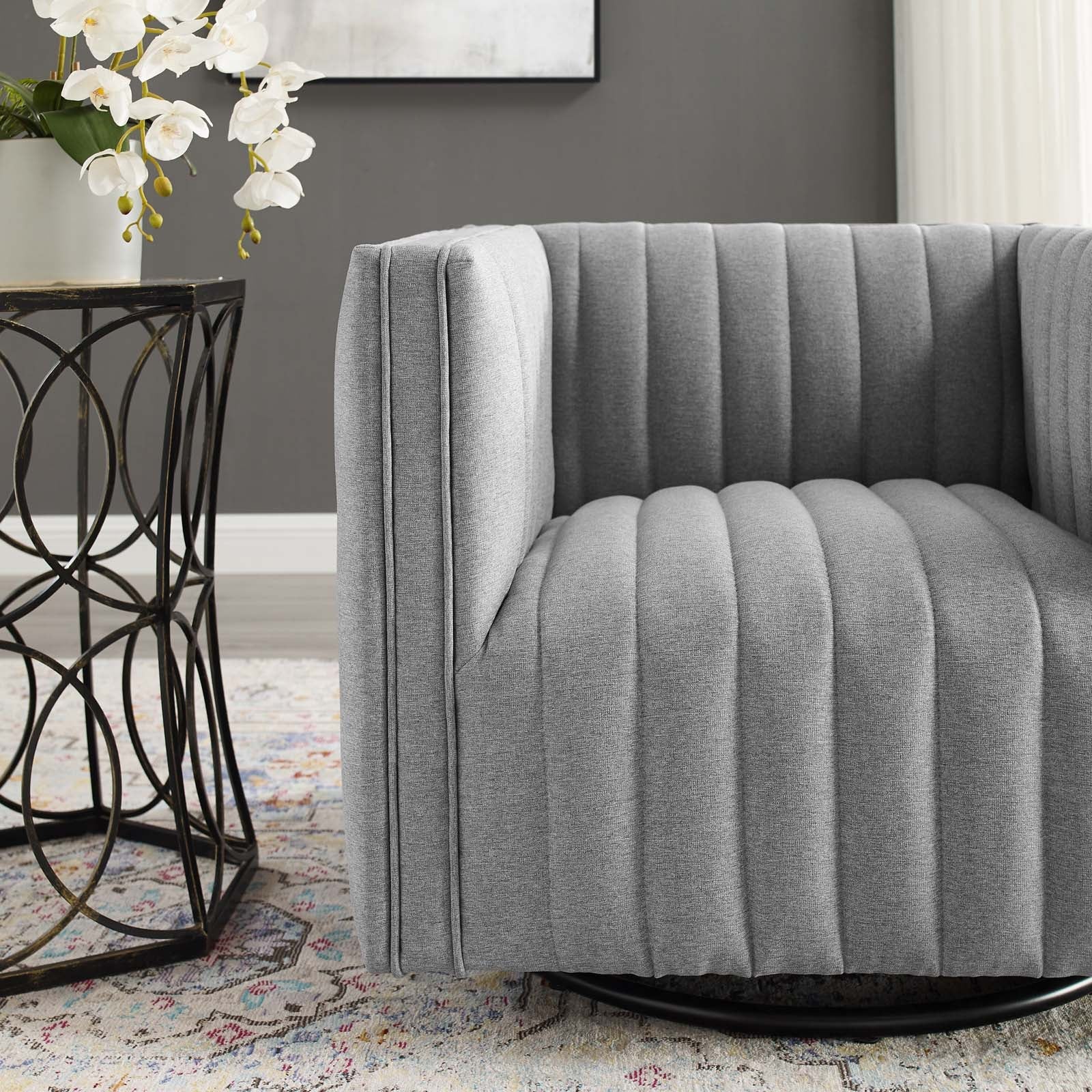 Fauteuil pivotant capitonné Conjure