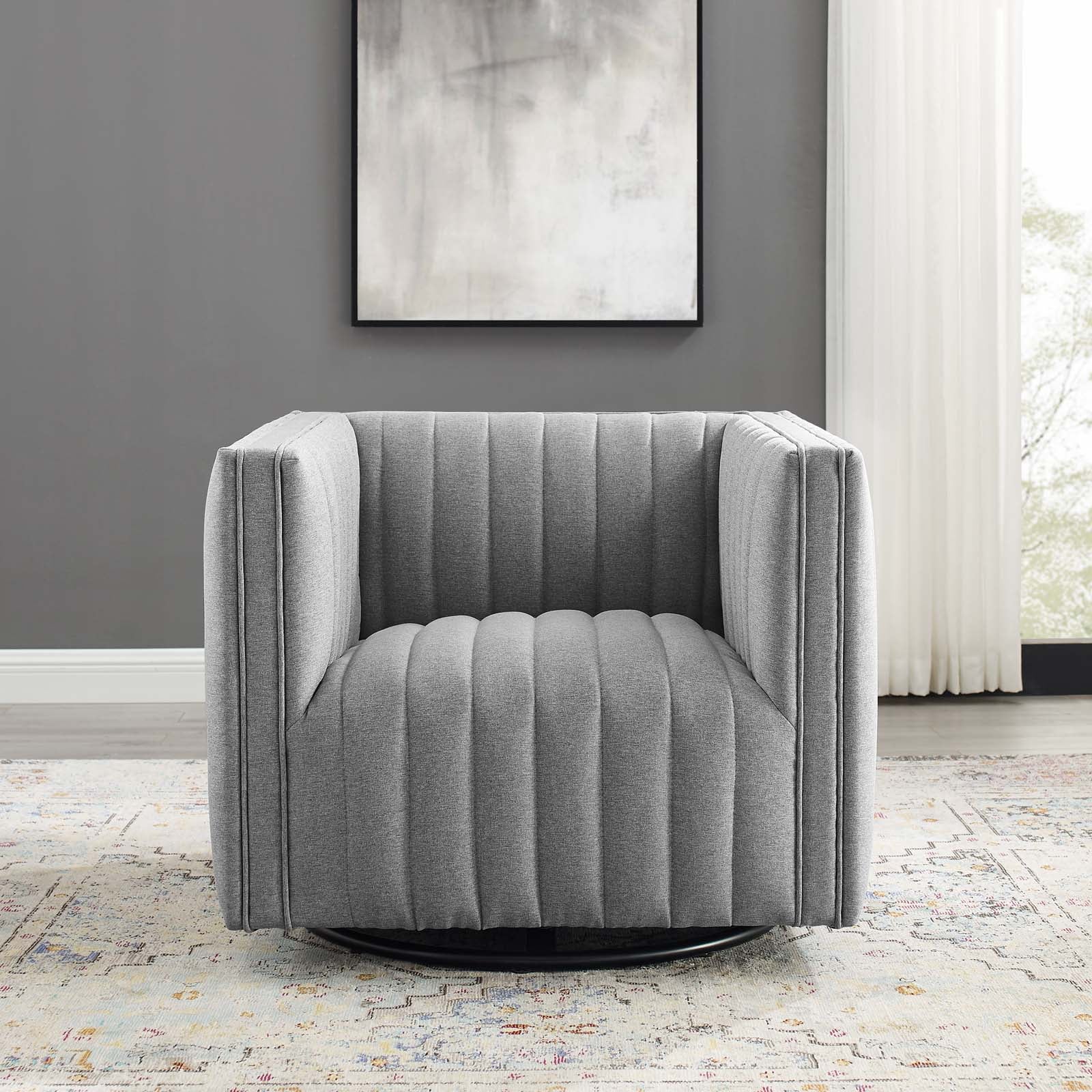 Fauteuil pivotant capitonné Conjure