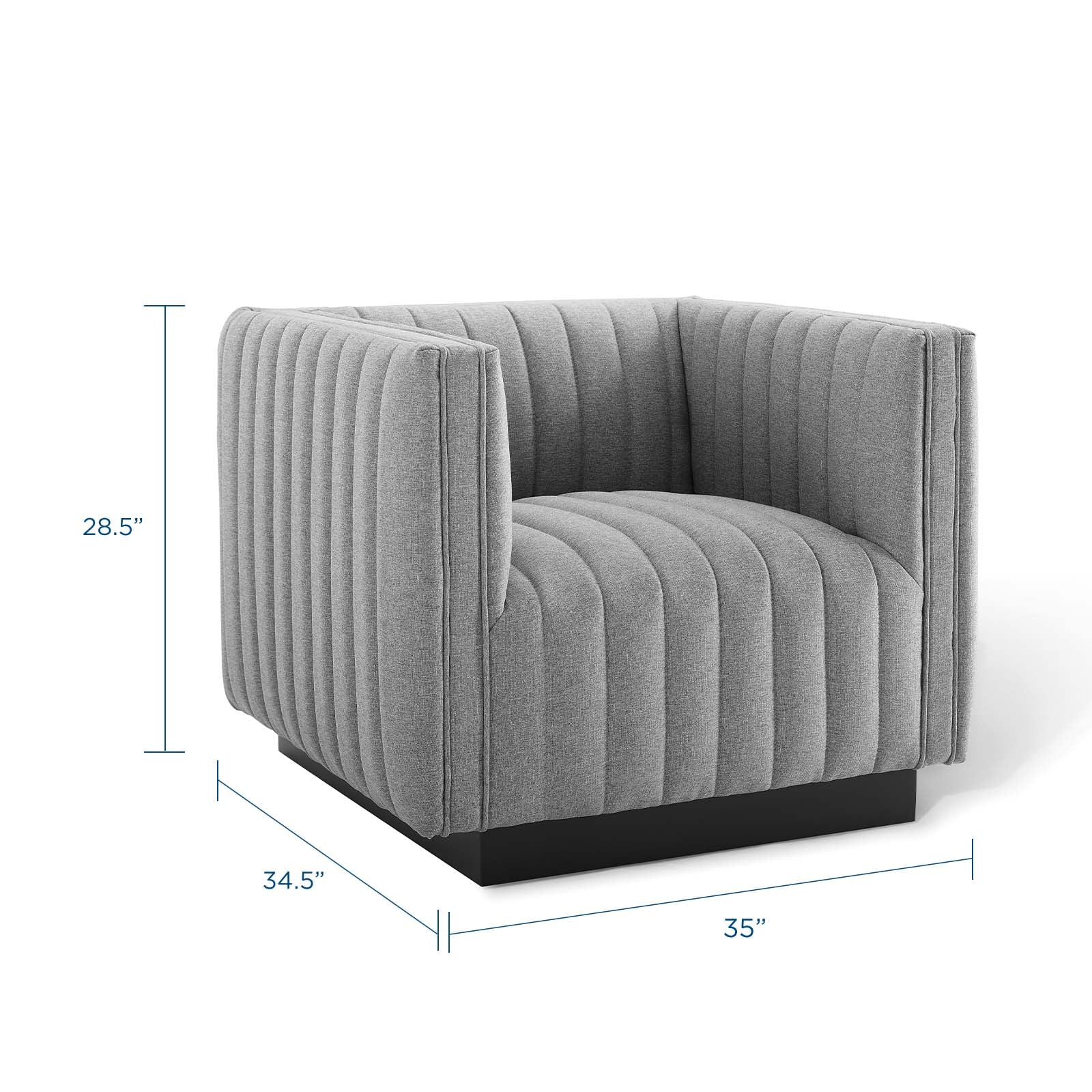 Fauteuil de salon en velours Ponder Performance