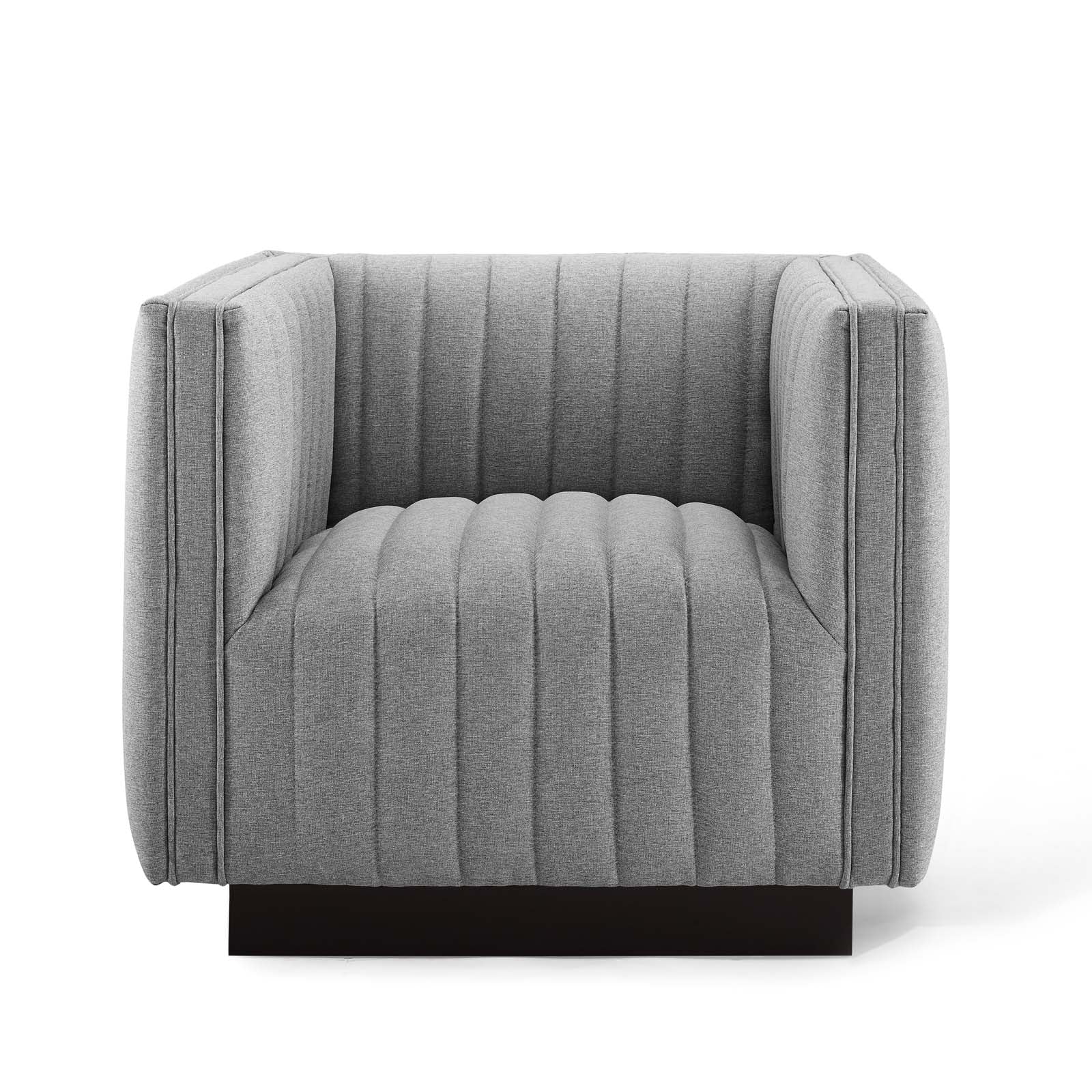 Fauteuil de salon en velours Ponder Performance