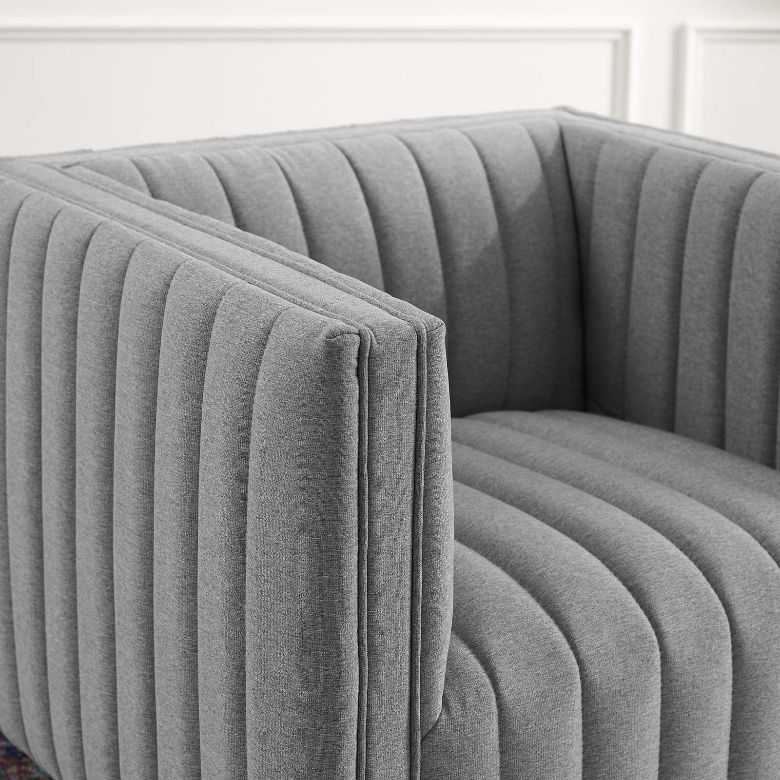 Fauteuil de salon en velours Ponder Performance