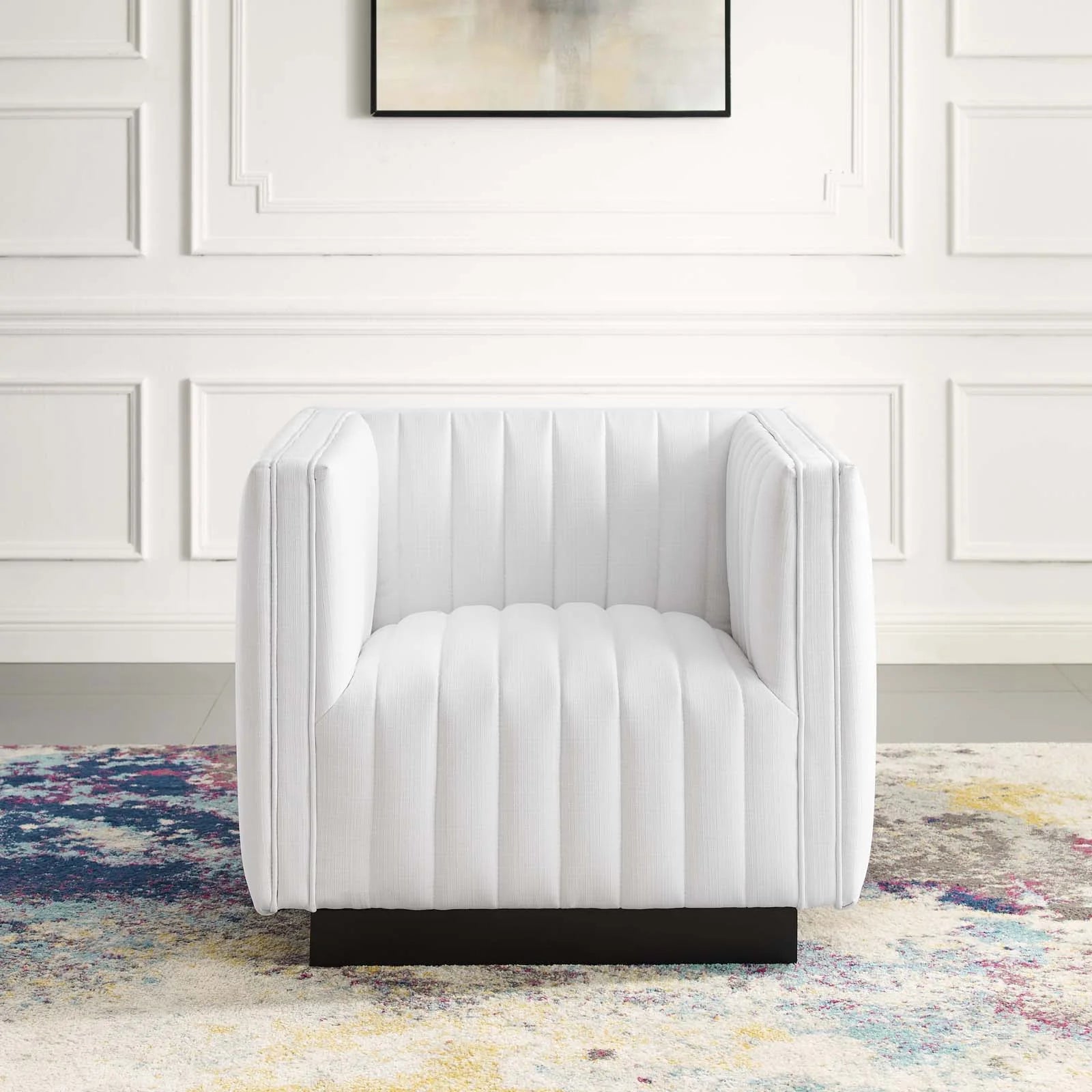 Fauteuil de salon en velours Ponder Performance