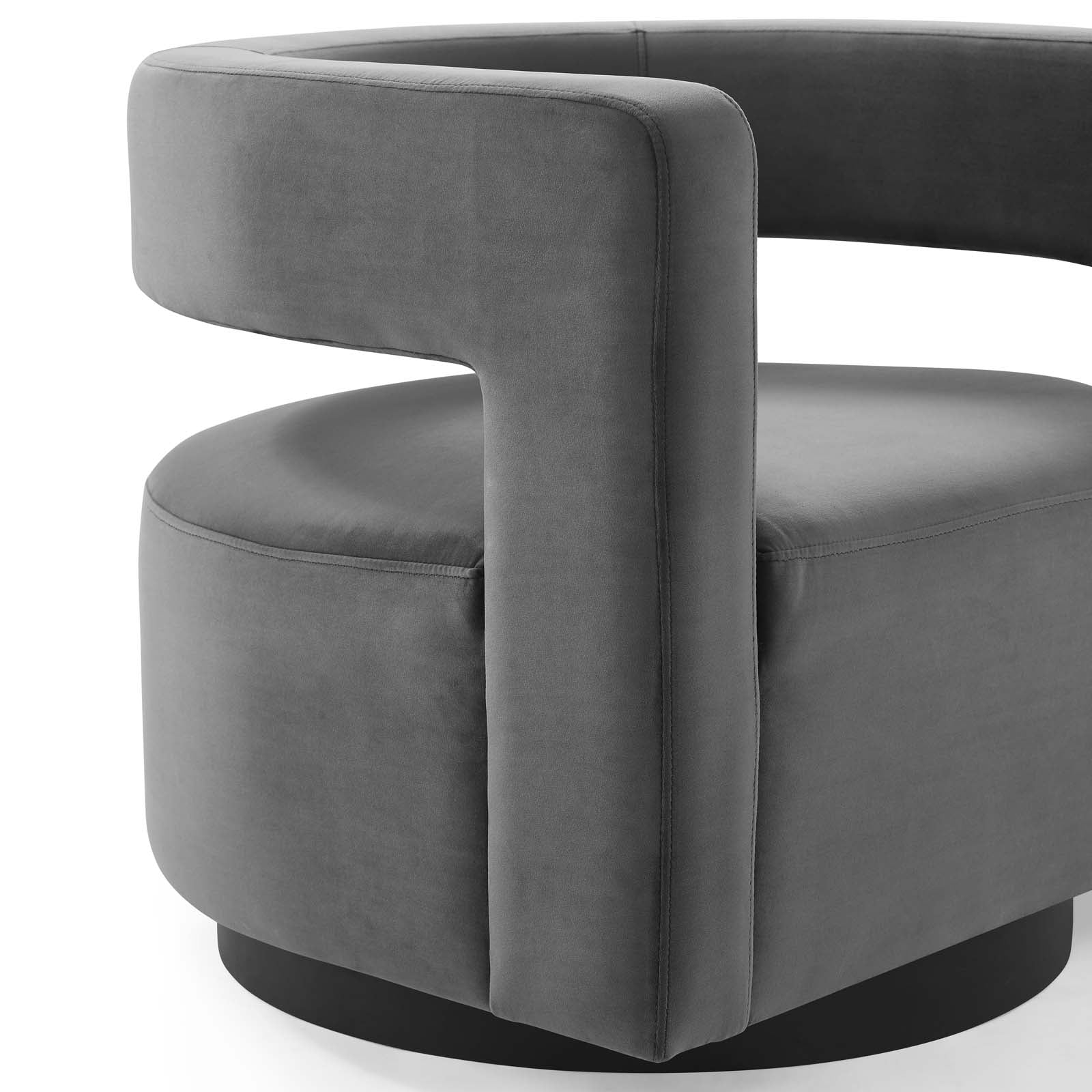 Fauteuil pivotant en velours Performance Cutaway de Spin