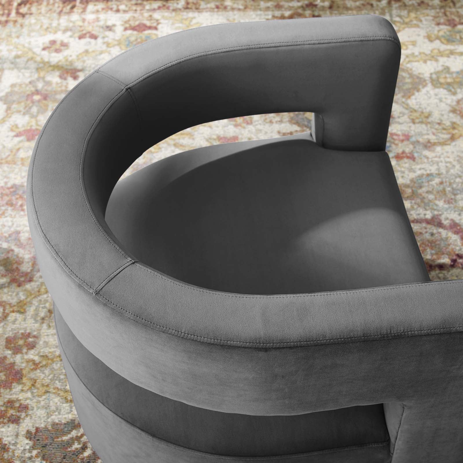 Fauteuil pivotant en velours Performance Cutaway de Spin