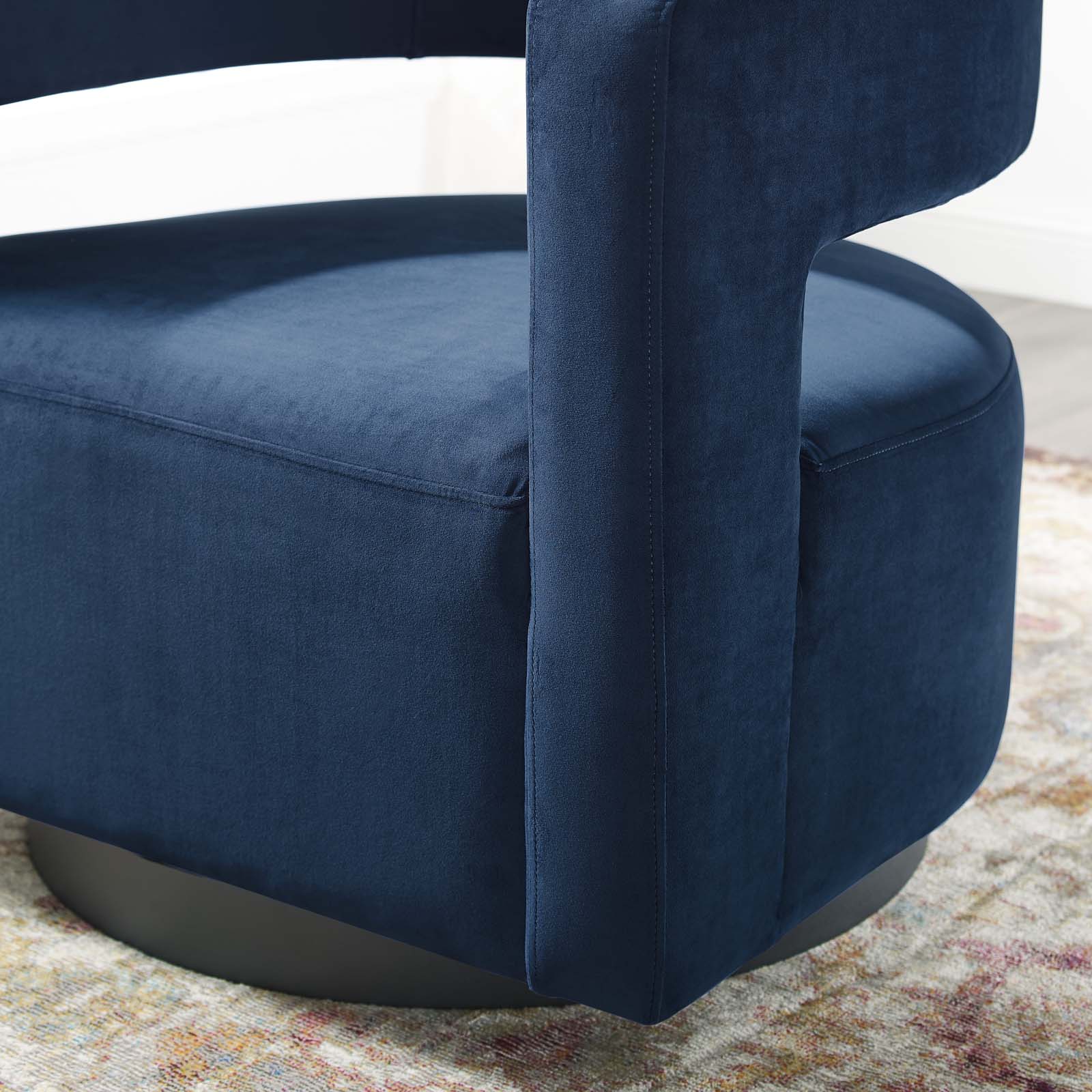 Fauteuil pivotant en velours Performance Cutaway de Spin
