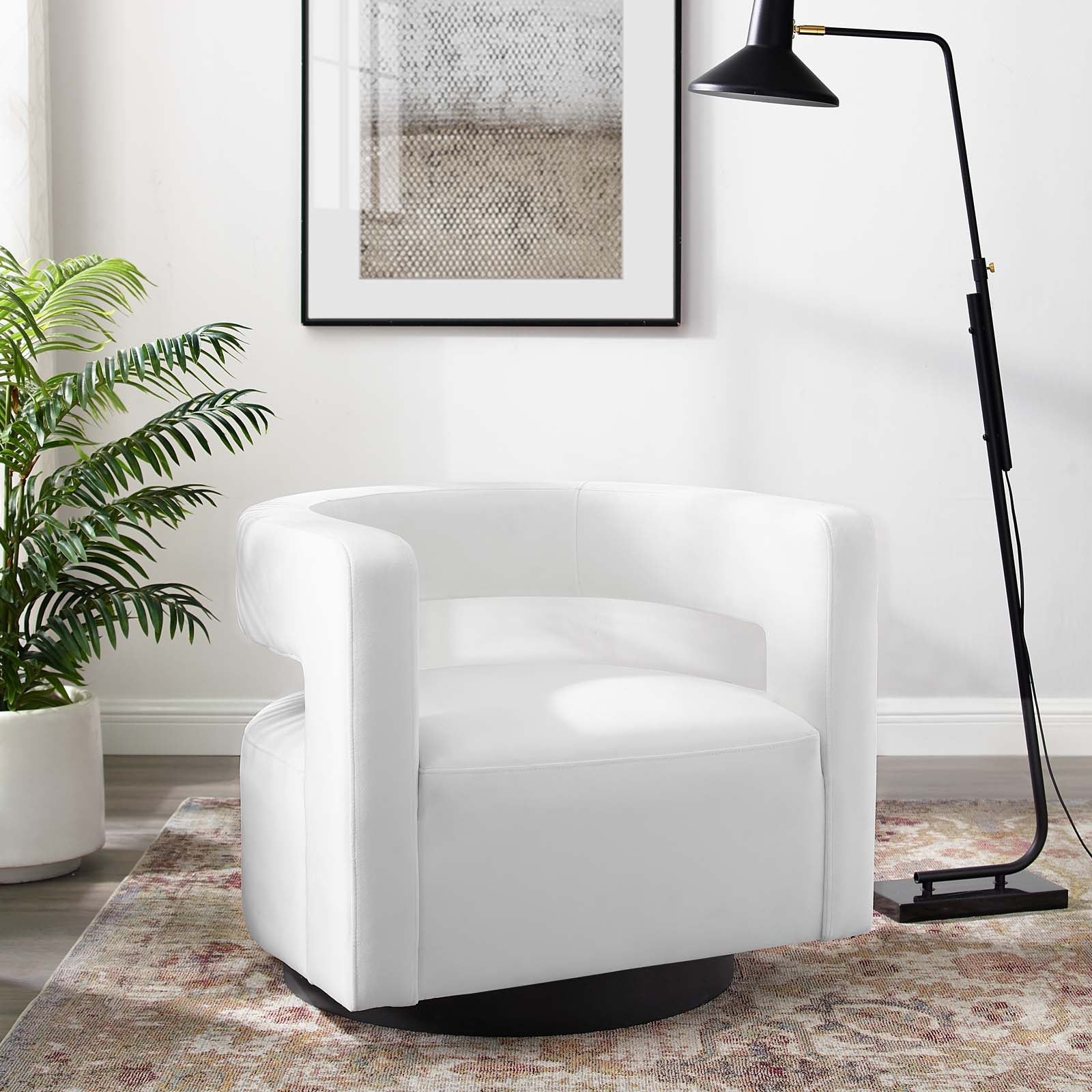Fauteuil pivotant en velours Performance Cutaway de Spin